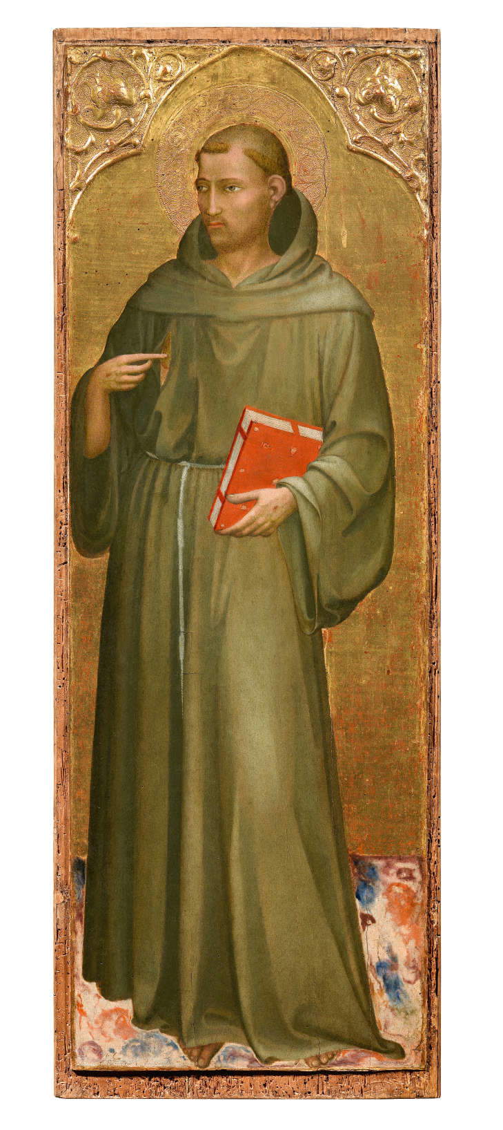 Tommaso di Cristofano di Fino called Masolino, Saint Francis (c. 1415; tempera and gold on panel, 88.3 × 28.3 cm; Private collection) Tommaso di Cristofano di Fino called Masolino, Saint Francis (c. 1415; tempera and gold on panel, 88.3 × 28.3 cm; Private collection)