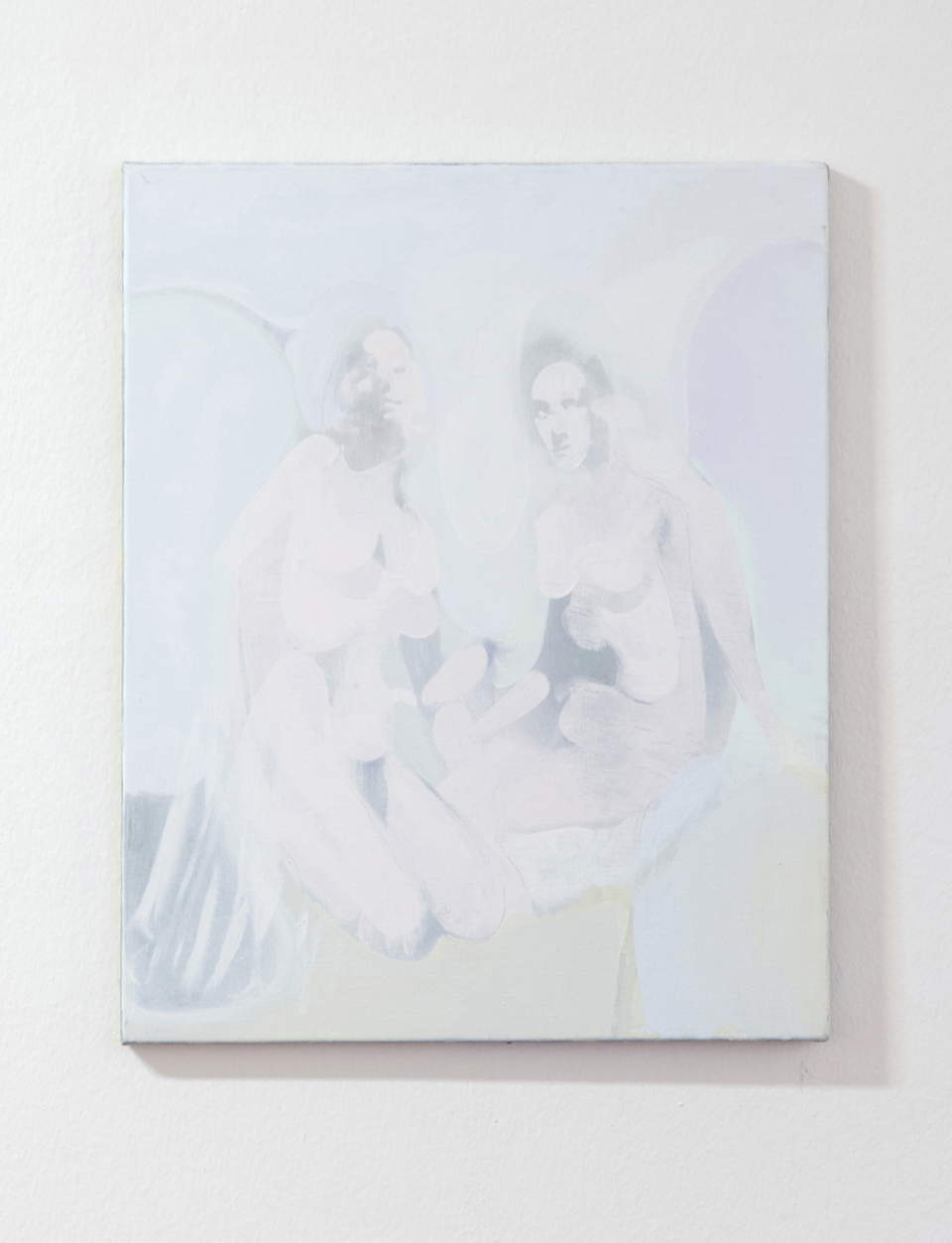 Cesare Biratoni, Badende (2017; Öl auf Leinwand, 50 x 40 cm)