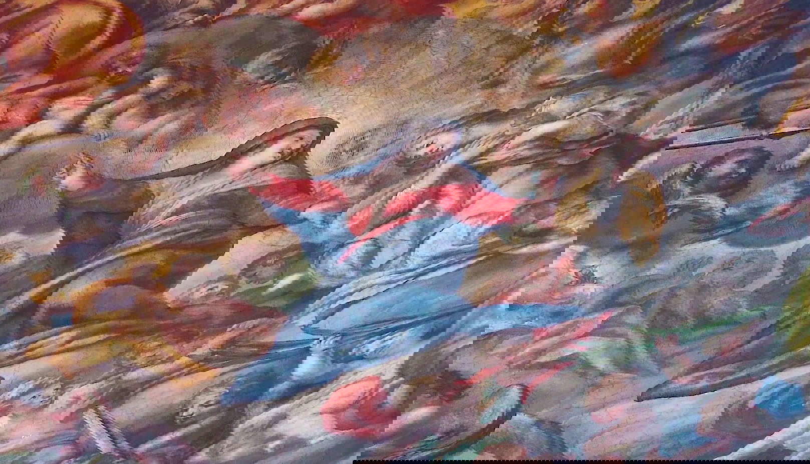 Detail mit der Jungfrau, die die heilige Agnes darstellt