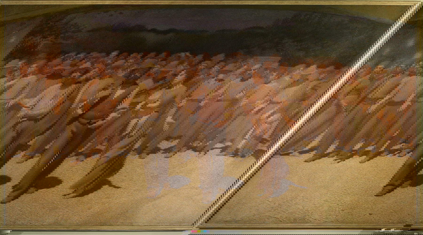 Giuseppe Pellizza da Volpedo, Der vierte Stand (1901; Öl auf Leinwand, 293 x 545 cm; Mailand, Galleria d'Arte Moderna)