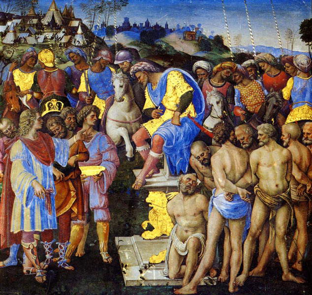 Girolamo Genga, Riscatto dei prigionieri da parte del figlio di Fabio Massimo (1509 circa; affresco staccato, 126 x 138 cm; Siena, Pinacoteca Nazionale) Girolamo Genga, Riscatto dei prigionieri da parte del figlio di Fabio Massimo (1509 circa; affresco staccato, 126 x 138 cm; Siena, Pinacoteca Nazionale)