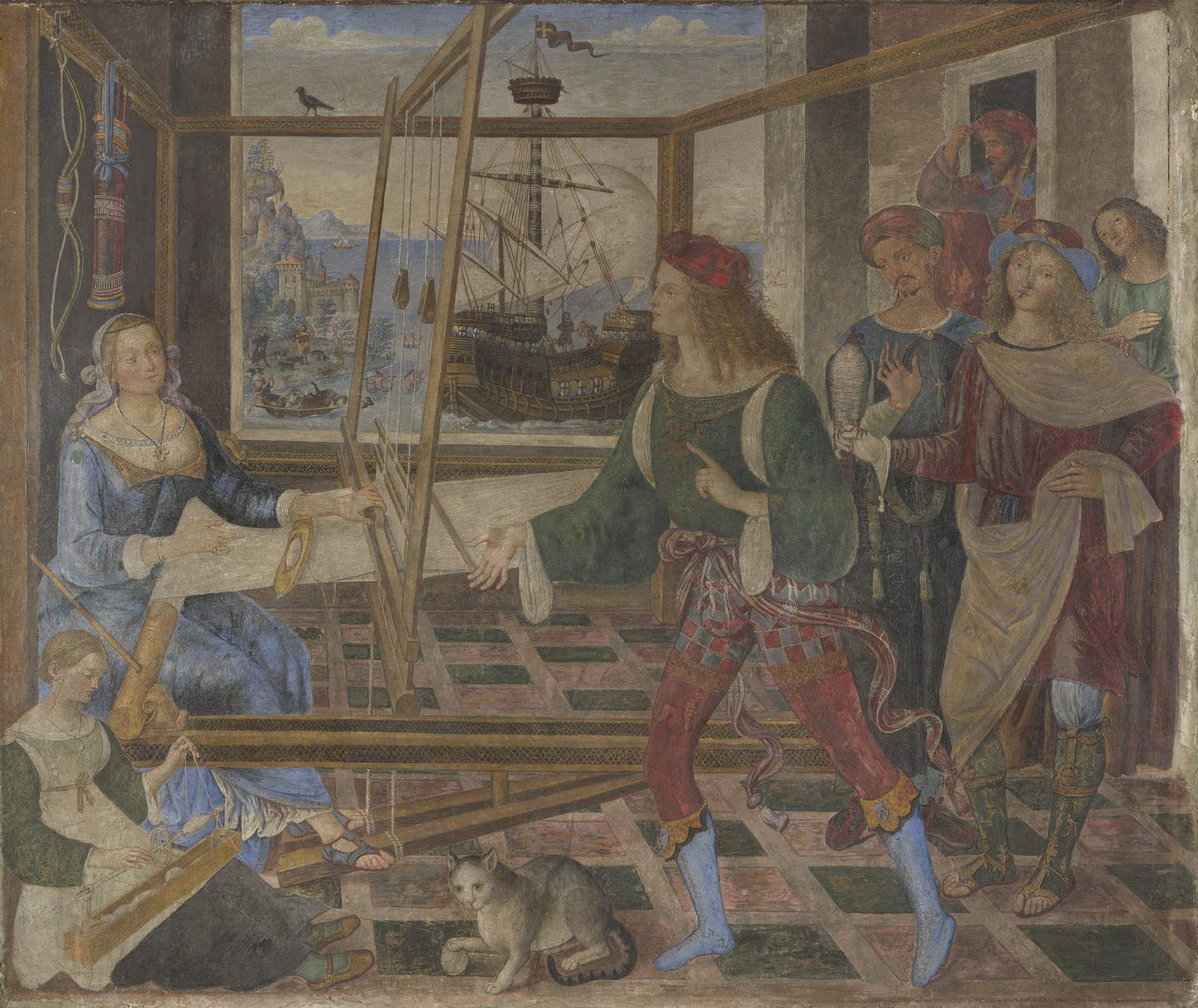 Pinturicchio, Il ritorno di Ulisse (1509 circa; affresco trasportato su tela, 125,5 x 152 cm; Londra, National Gallery) Pinturicchio, Il ritorno di Ulisse (1509 circa; affresco trasportato su tela, 125,5 x 152 cm; Londra, National Gallery)