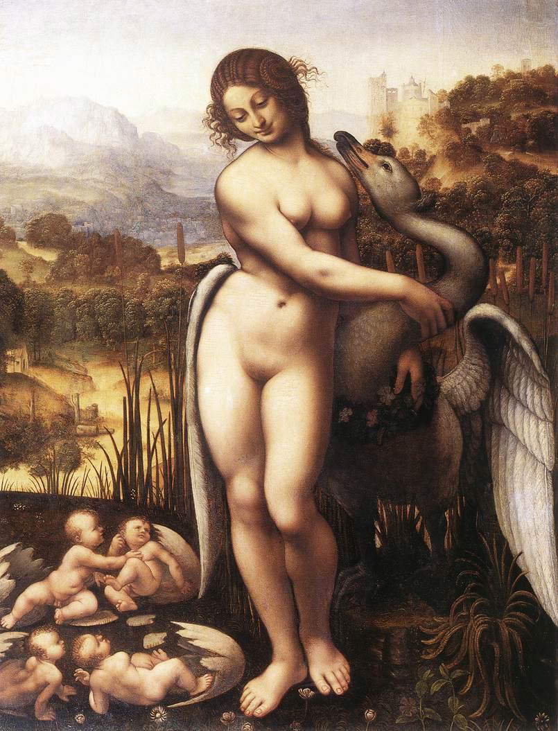 Leda por un pintor atribuido a Leonardo da Vinci Leda por un pintor atribuido a Leonardo da Vinci