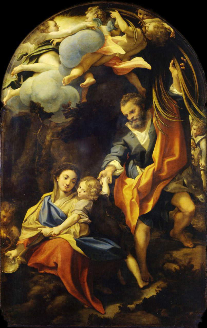 Correggio, Madonna mit der Schale (1528-1530; Öl auf Tafel, 218 x 137 cm; Parma, Complesso della Pilotta, Galleria Nazionale) Correggio, Madonna mit der Schale (1528-1530; Öl auf Tafel, 218 x 137 cm; Parma, Complesso della Pilotta, Galleria Nazionale)