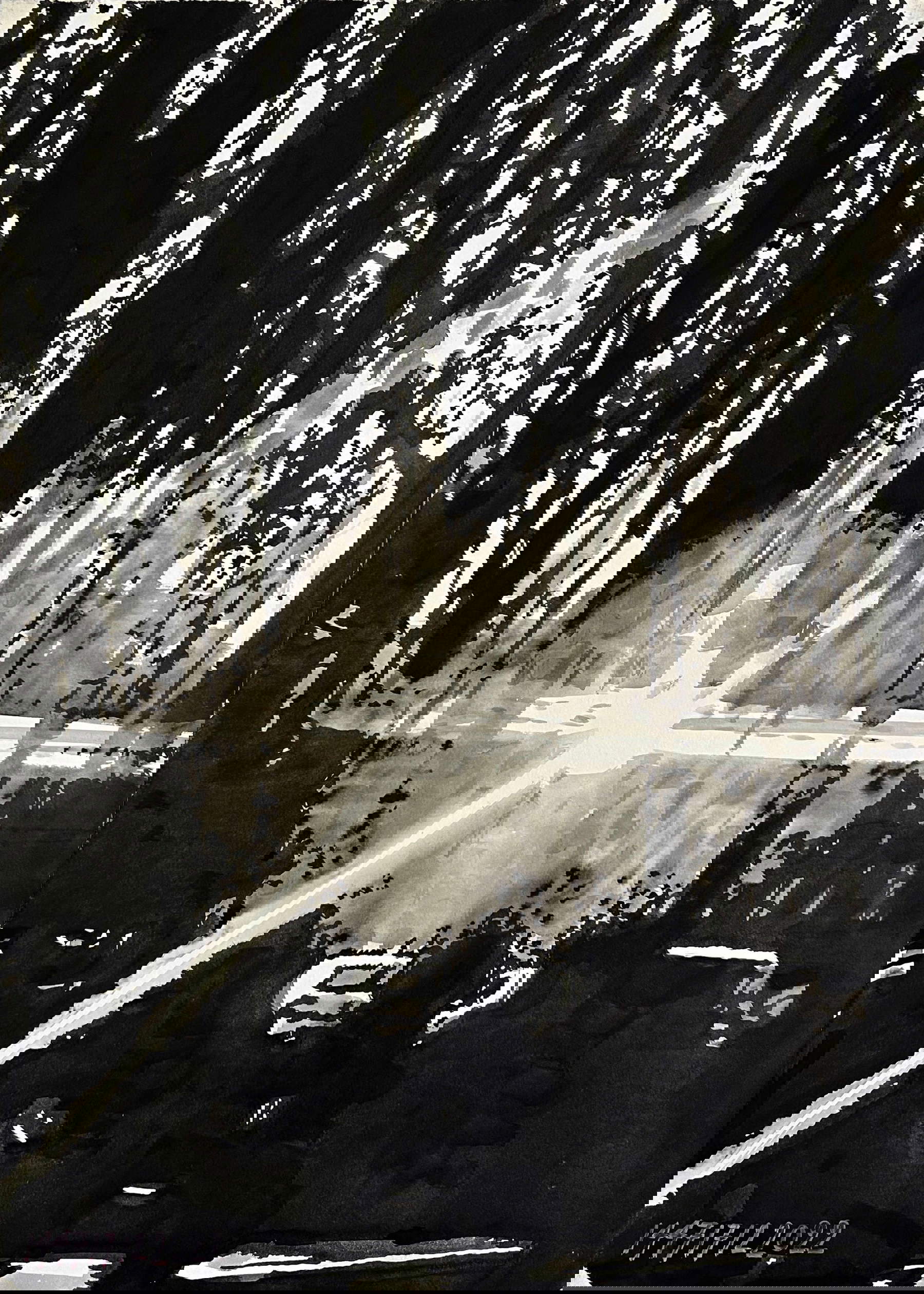 Luca Pancrazzi, 144717122022 (Lambro Park) (2022 ; encre sur toile, 70 x 50 cm) Luca Pancrazzi, 144717122022 (Lambro Park) (2022 ; encre sur toile, 70 x 50 cm)