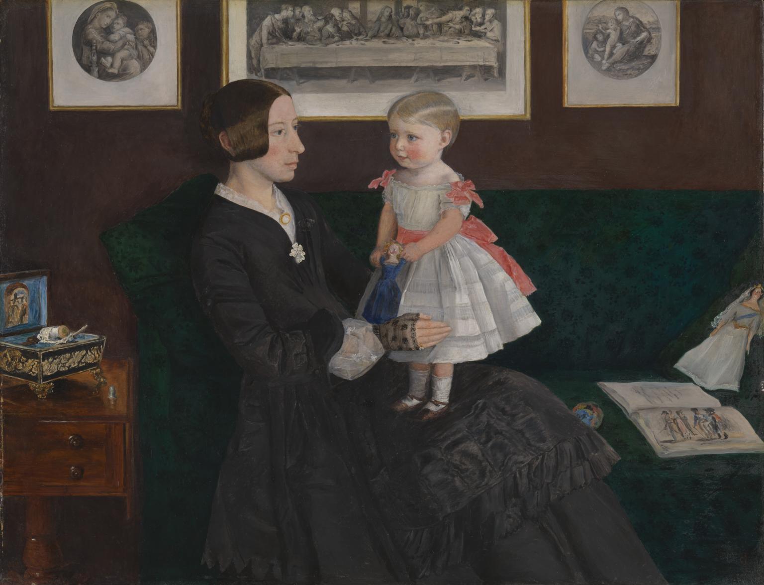 John Everett Millais, Eliza Wyatt et sa fille Sarah (vers 1850 ; huile sur acajou, 35,3 x 45,7 cm ; Londres, Tate) John Everett Millais, Eliza Wyatt et sa fille Sarah (vers 1850 ; huile sur acajou, 35,3 x 45,7 cm ; Londres, Tate)