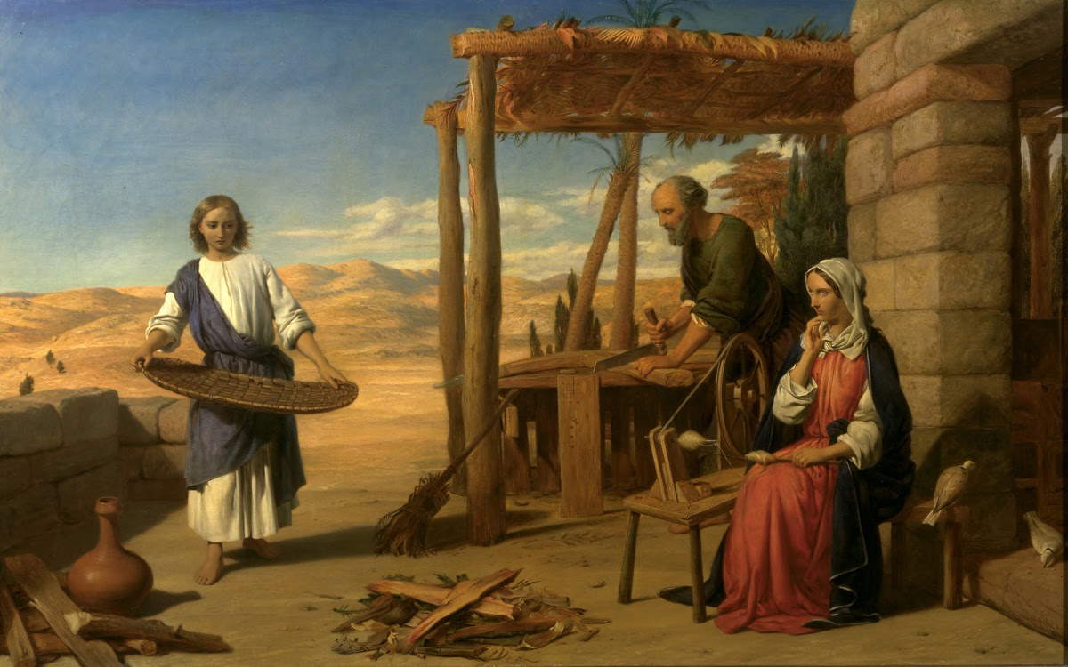 John Rogers Herbert, La jeunesse de notre Seigneur (1847-1856 ; huile sur toile, 81 x 130 cm ; Londres, Guildhall Art Gallery) John Rogers Herbert, La jeunesse de notre Seigneur (1847-1856 ; huile sur toile, 81 x 130 cm ; Londres, Guildhall Art Gallery)