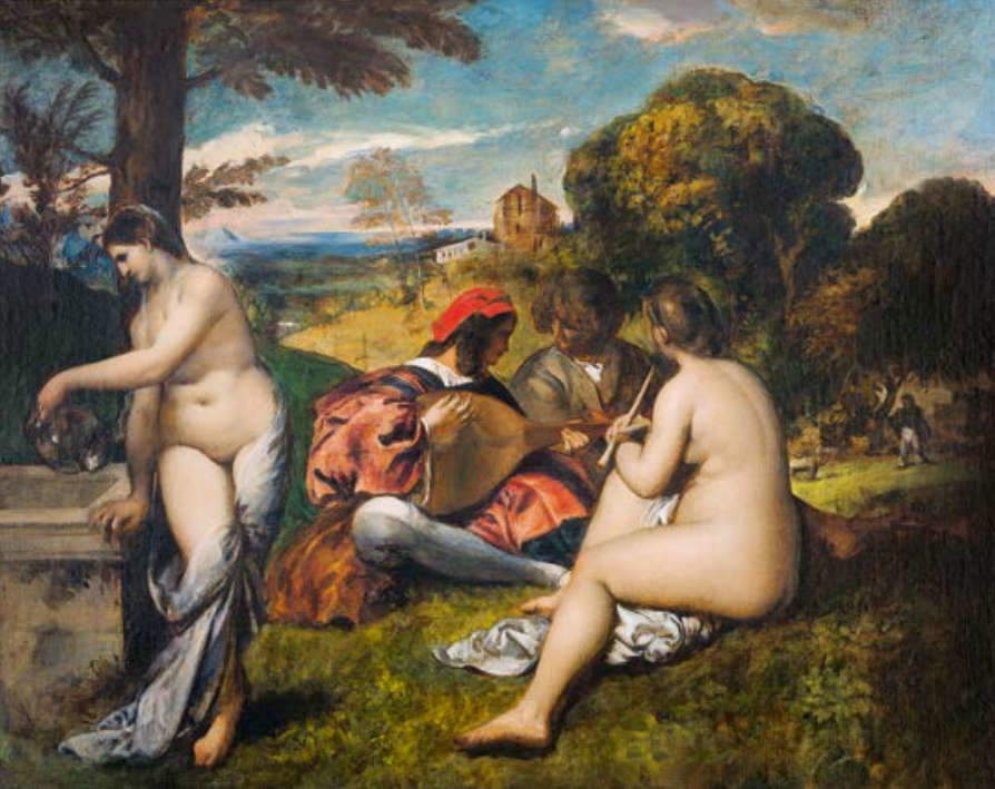 William Etty, Country Concert, d'après Titien (1830 ; huile sur toile, 73 x 92 cm ; collection privée) William Etty, Country Concert, d'après Titien (1830 ; huile sur toile, 73 x 92 cm ; collection privée)