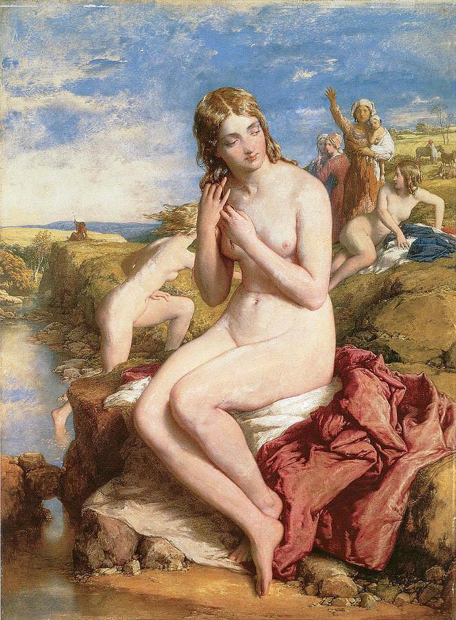 William Mulready, Baigneurs surpris (1852-1853 ; huile sur panneau, 59 x 44 cm ; Dublin, National Gallery of Ireland) William Mulready, Baigneurs surpris (1852-1853 ; huile sur panneau, 59 x 44 cm ; Dublin, National Gallery of Ireland)