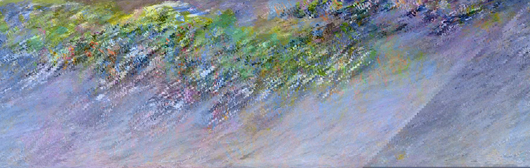 Claude Monet, Wisteria (1919-1920; oil on canvas, 100 x 300 cm; Paris, Musée Marmottan Monet, Michel Monet Bequest, 1966, Inv. 5124) Claude Monet, Wisteria (1919-1920; oil on canvas, 100 x 300 cm; Paris, Musée Marmottan Monet, Michel Monet Bequest, 1966, Inv. 5124)