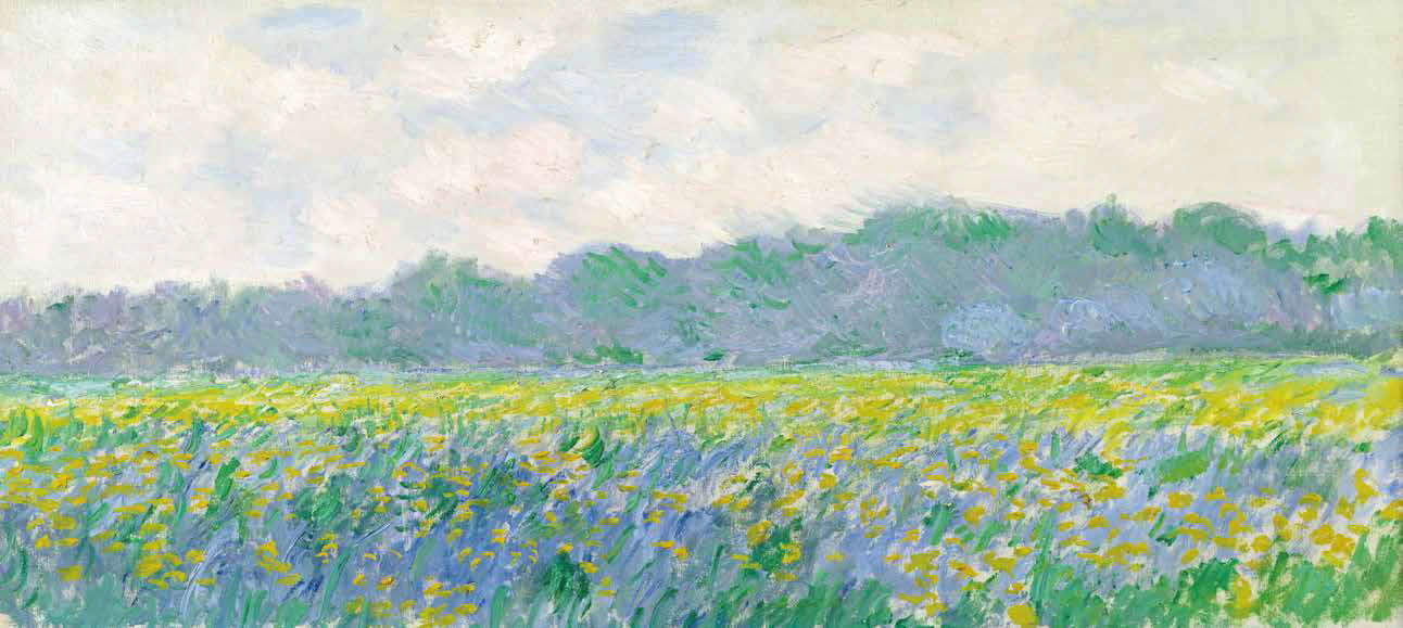 Claude Monet, Field of Yellow Irises at Giverny (1887; oil on canvas, 45 × 100 cm; Paris, Musée Marmottan Monet, Michel Monet Bequest, 1966, Inv. 5172) Claude Monet, Field of Yellow Irises at Giverny (1887; oil on canvas, 45 × 100 cm; Paris, Musée Marmottan Monet, Michel Monet Bequest, 1966, Inv. 5172)