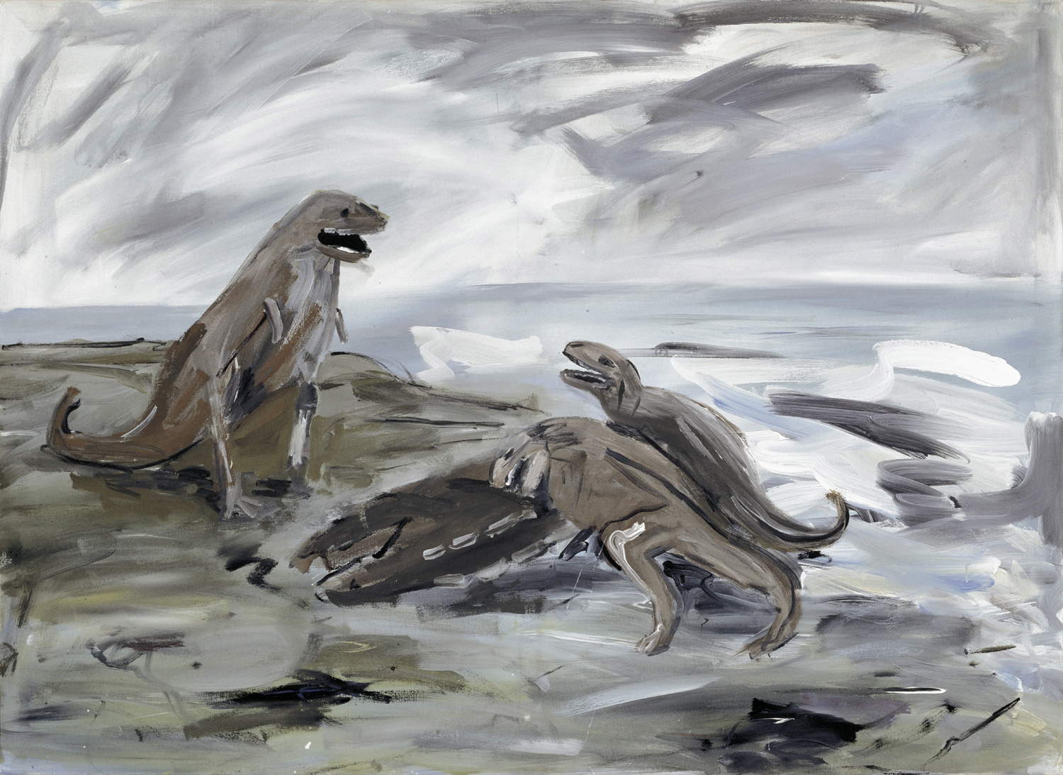 Albert Oehlen, Barbecue (1981 ; latex sur toile, 110 x 150 cm) Albert Oehlen, Barbecue (1981 ; latex sur toile, 110 x 150 cm)