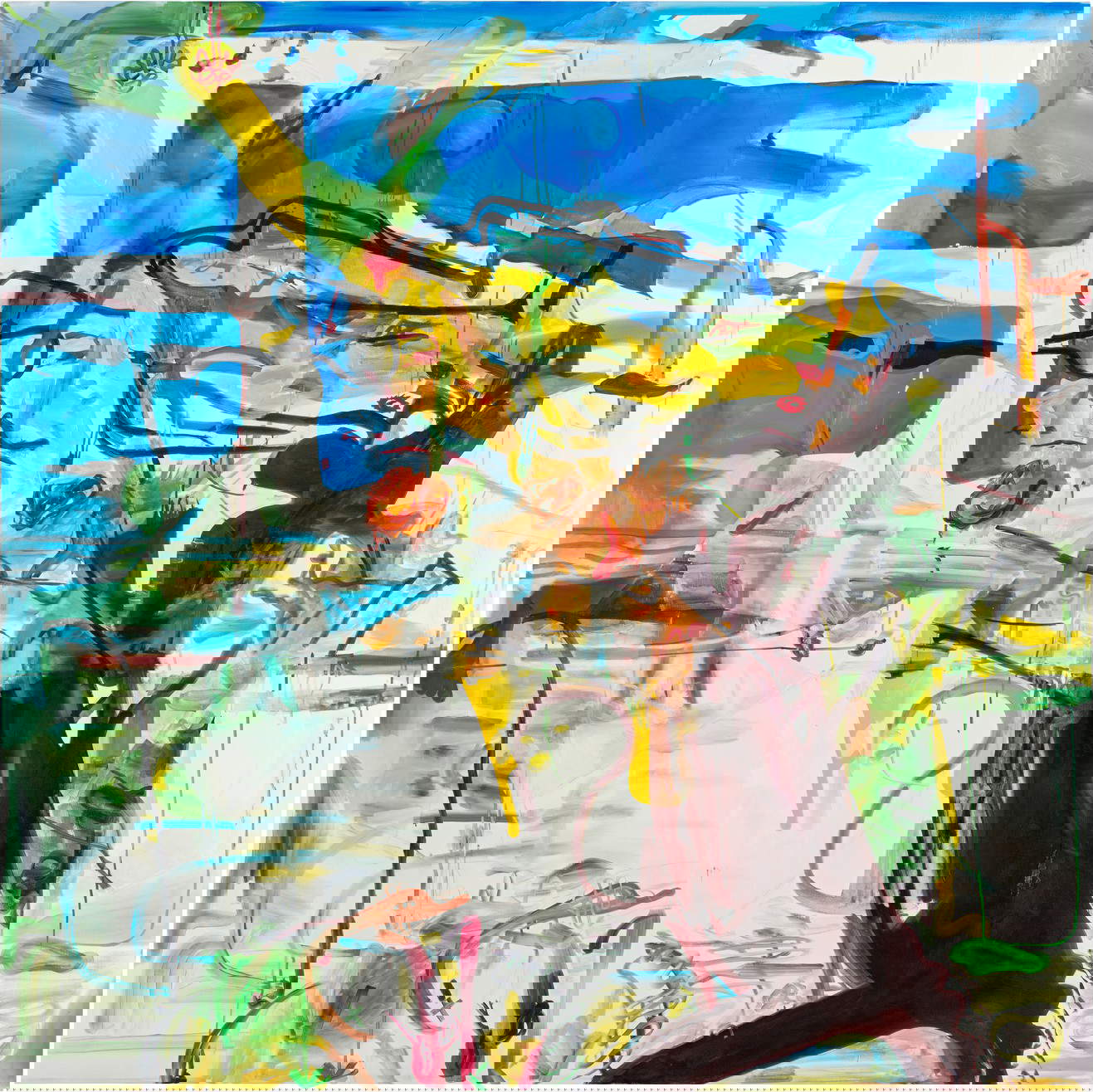 Albert Oehlen, Sans titre (2023 ; huile sur toile, 190 x 190 cm). Photo : Stefan Rohner Albert Oehlen, Sans titre (2023 ; huile sur toile, 190 x 190 cm). Photo : Stefan Rohner