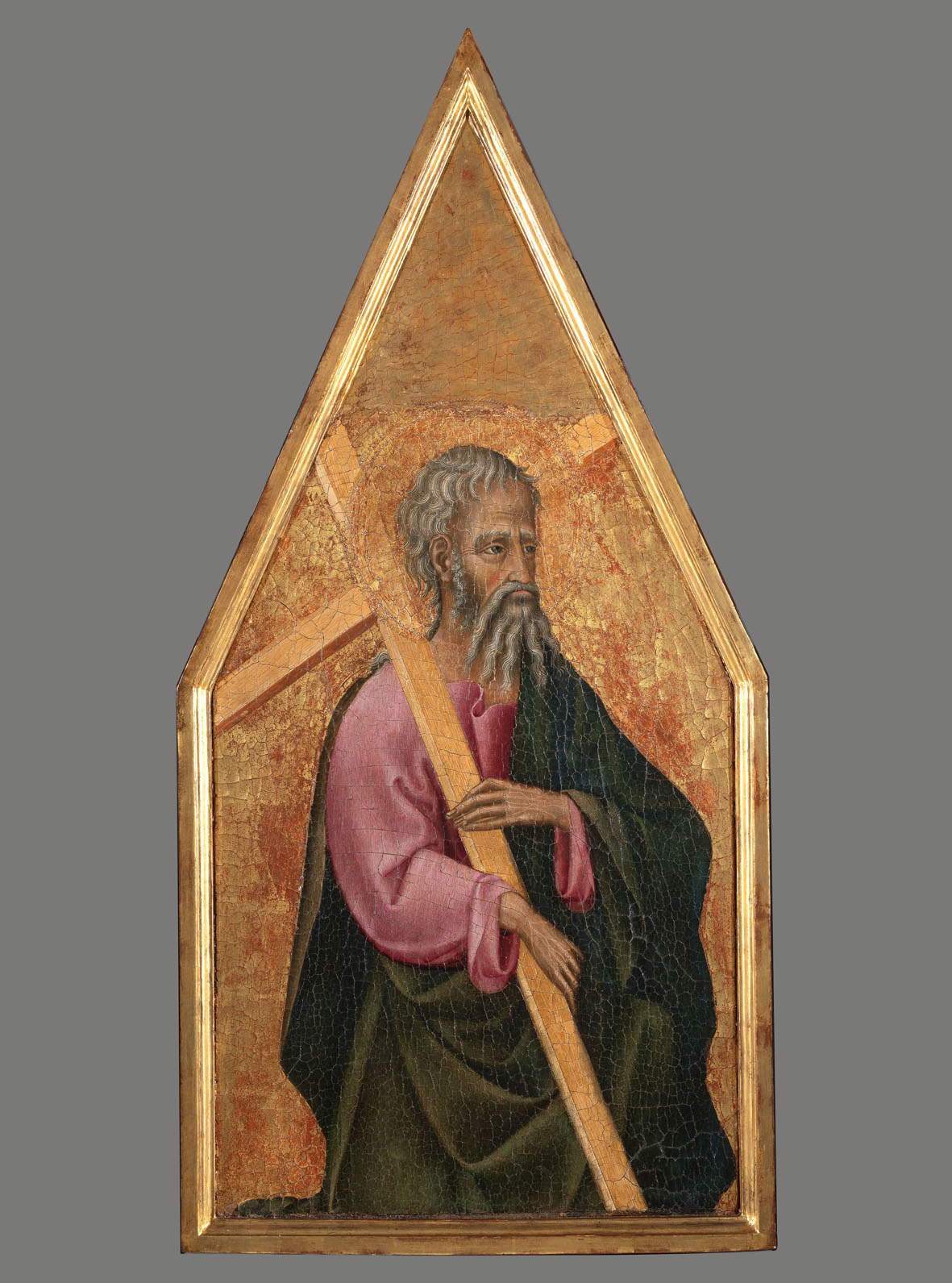 Giovanni di Paolo, Saint Andrew (early 1540s; tempera and gold on panel; Siena, Pinacoteca Nazionale) Giovanni di Paolo, Saint Andrew (early 1540s; tempera and gold on panel; Siena, Pinacoteca Nazionale)