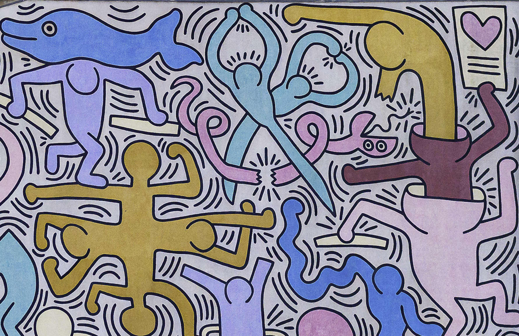 Keith Haring, Tuttomondo, detalle Keith Haring, Tuttomondo, detalle