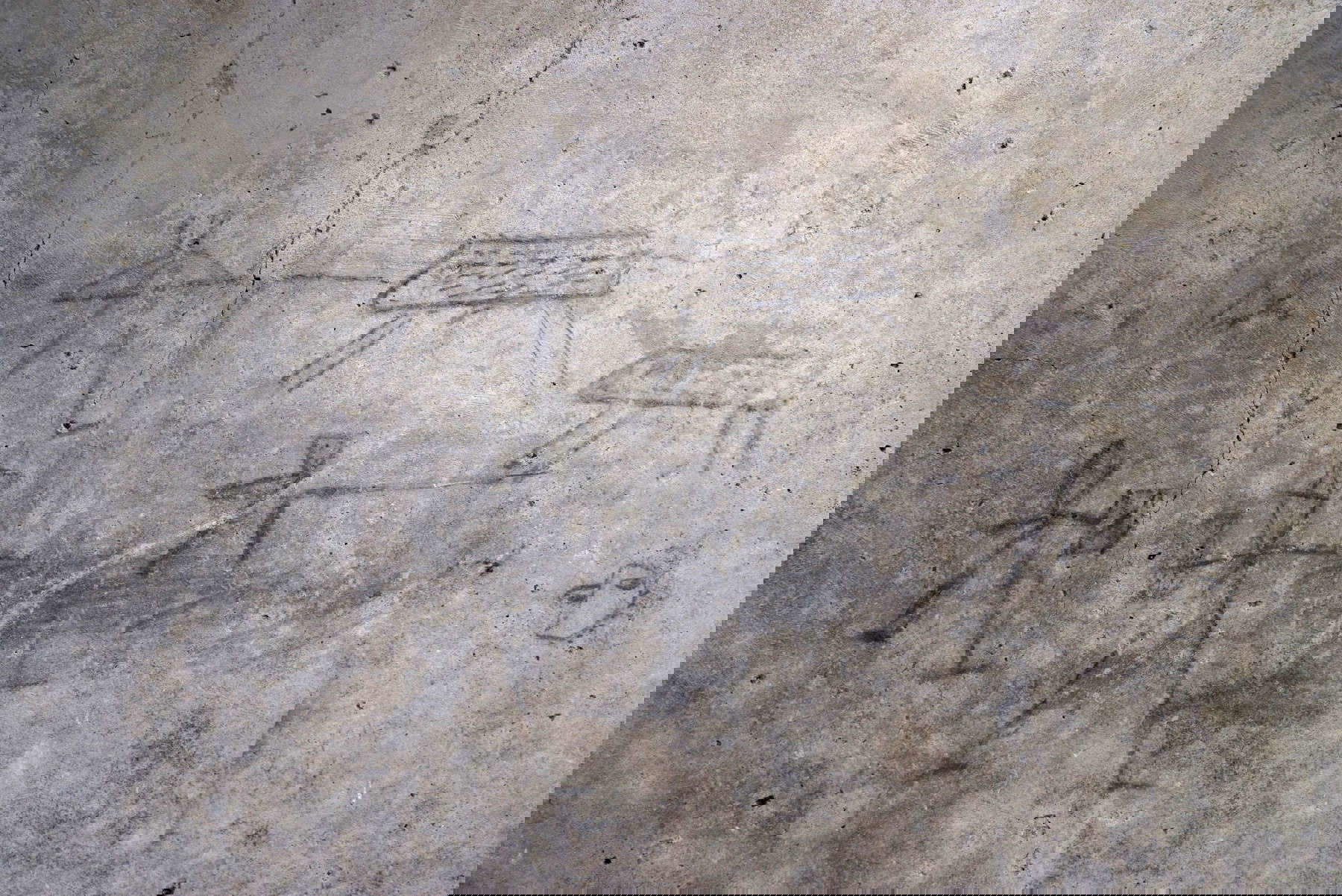 House of II Cenacolo Colonnade, children's charcoal drawings: gladiators, wild boar, raptor House of II Cenacolo Colonnade, children's charcoal drawings: gladiators, wild boar, raptor