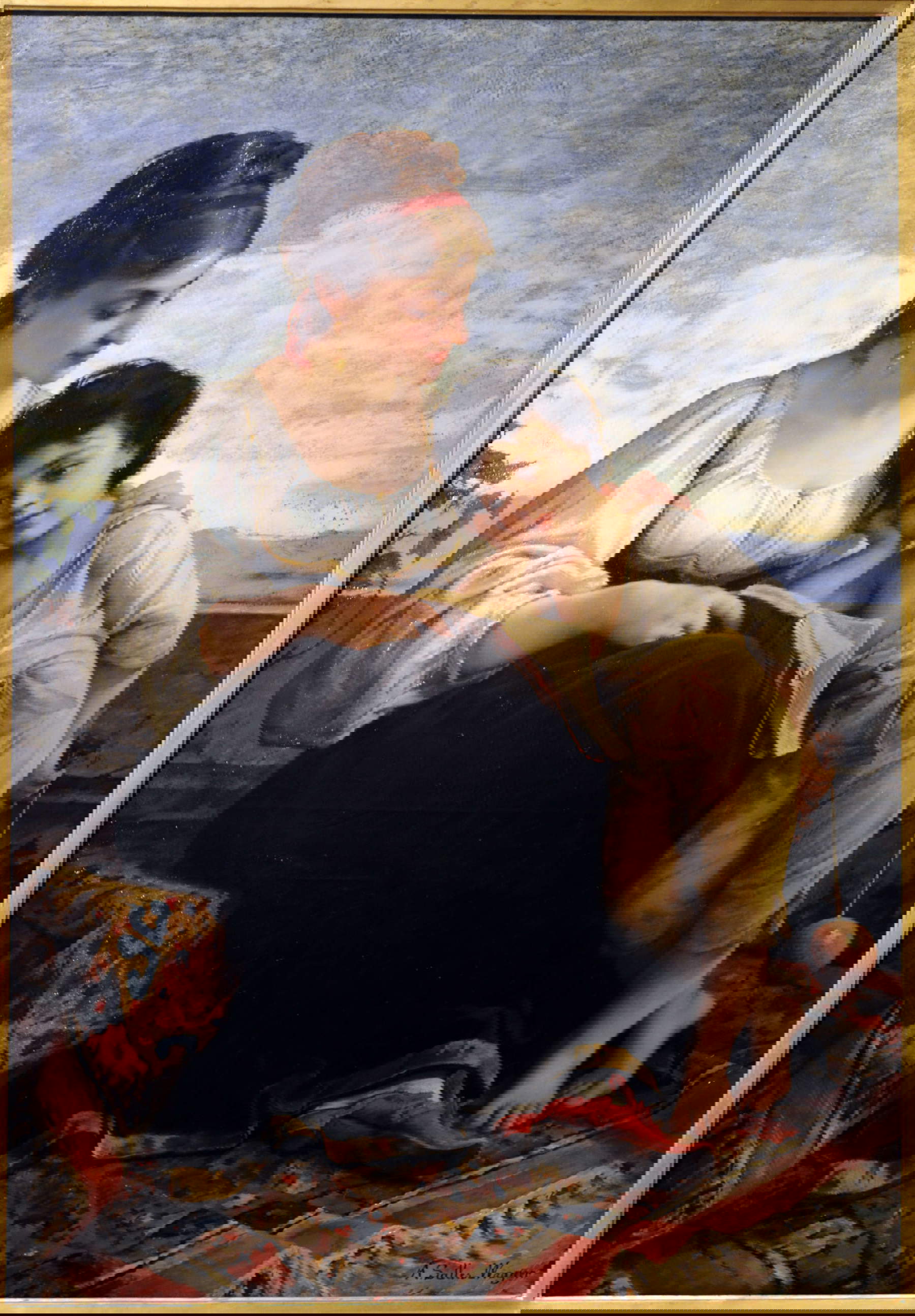 Adela&iuml;de Salles-Wagner, La leçon de lecture (avant 1874 ; huile sur toile, 140,6 x 97,5 cm ; Reims, mus&eacute;e des Beaux-Arts)