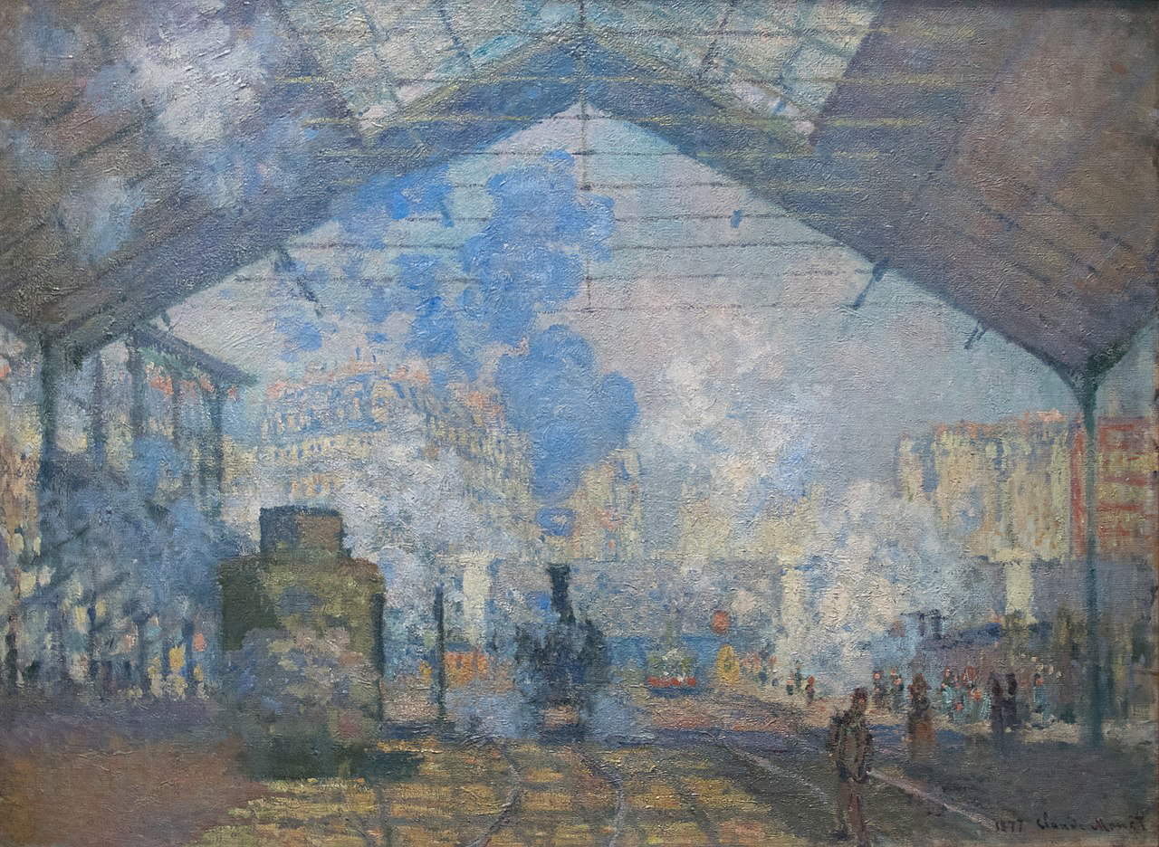 Claude Monet, La Gare Saint-Lazare (1877 ; huile sur toile, 75 x 105 cm ; Paris, Mus&eacute;e d'Orsay)
