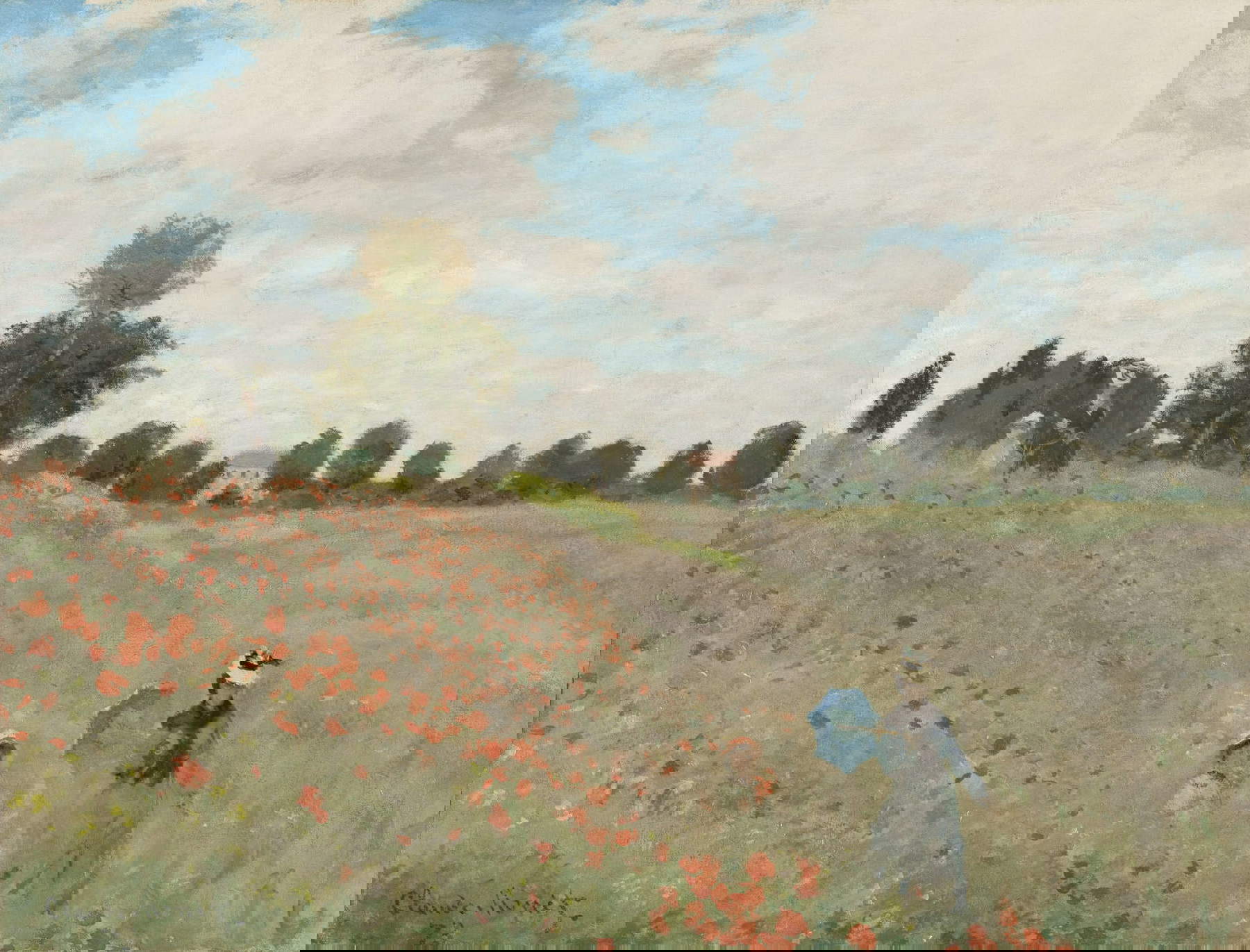 Claude Monet, Coquelicots (1873 ; huile sur toile, 50 x 65 cm ; Paris, Mus&eacute;e d'Orsay)