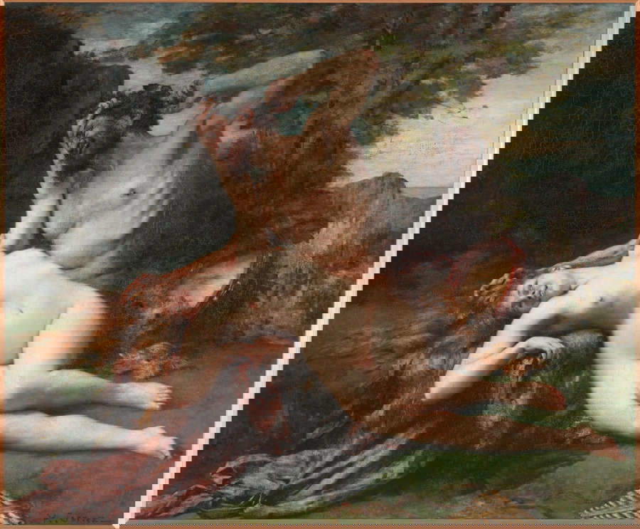 Henri Gervex, Satyre avec Bacchante (vers 1874 ; huile sur toile ; Paris, Mus&eacute;e d'Orsay)