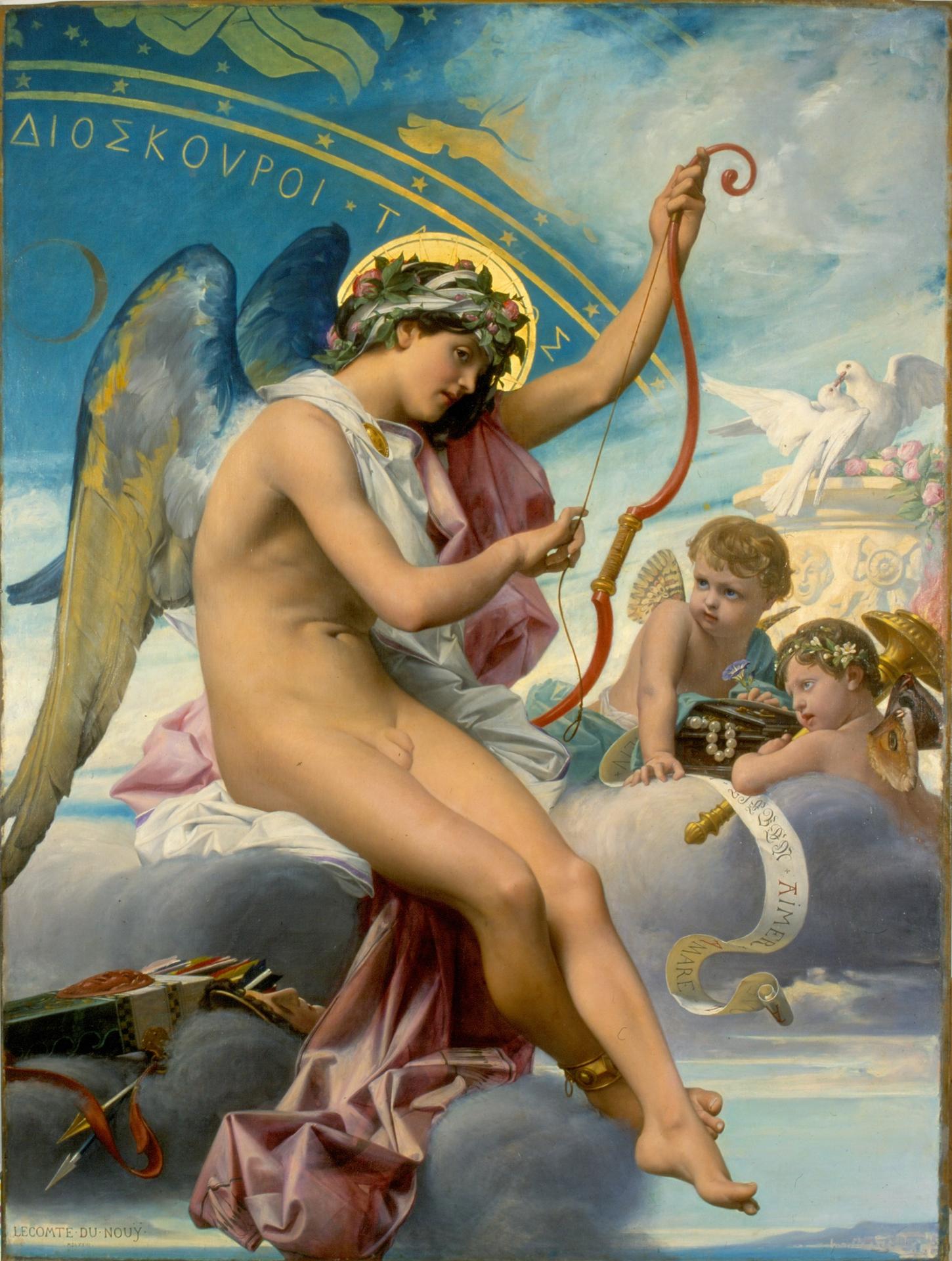 Jean Jules Antoine Lecomte du Nou&yuml;, Eros Cupidon (1873 ; huile sur toile, 200 x 147 cm ; Tours, Mus&eacute;e des Beaux-Arts)