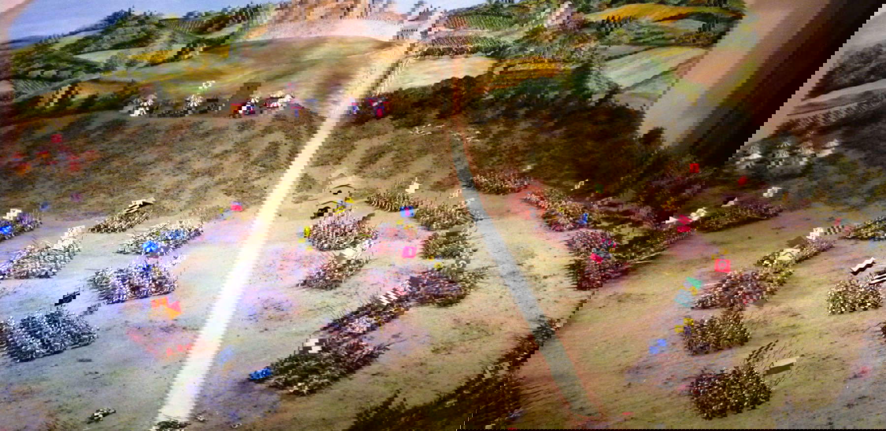 Das Diorama der Schlacht, aufbewahrt im Museum von Anghiari Das Diorama der Schlacht, aufbewahrt im Museum von Anghiari