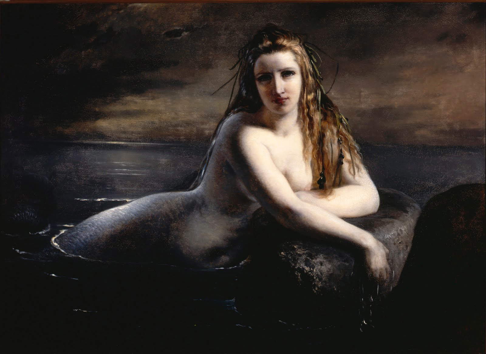 Elisabeth Jerichau-Baumann, La sirène (1863 ; huile sur toile, 98 x 129 cm ; collection privée) Elisabeth Jerichau-Baumann, La sirène (1863 ; huile sur toile, 98 x 129 cm ; collection privée)