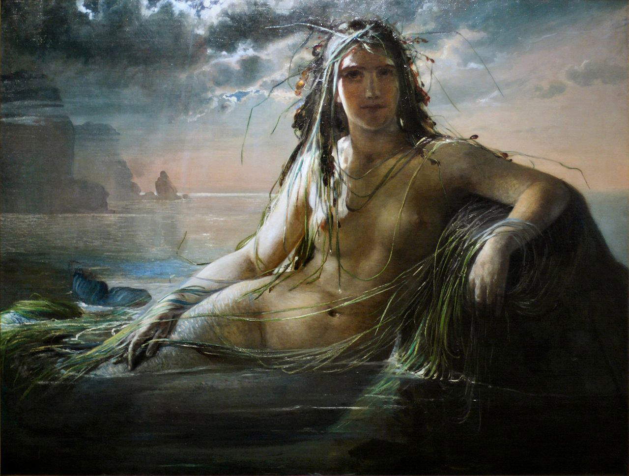 Elisabeth Jerichau-Baumann, La sirène (1873 ; huile sur toile, 96 x 126 cm ; Copenhague, Ny Carlsberg Glyptotek) Elisabeth Jerichau-Baumann, La sirène (1873 ; huile sur toile, 96 x 126 cm ; Copenhague, Ny Carlsberg Glyptotek)