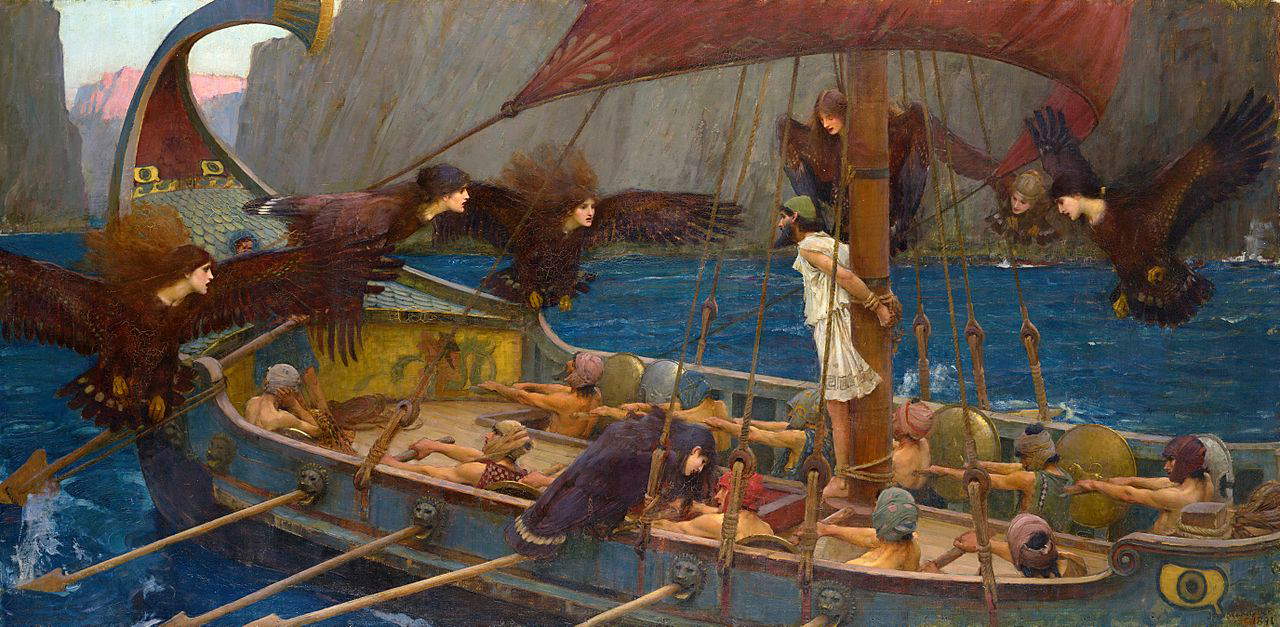 John William Waterhouse, Ulysse et les Sirènes (1891 ; huile sur toile, 100,6 x 202 cm ; Melbourne, National Gallery of Victoria) John William Waterhouse, Ulysse et les Sirènes (1891 ; huile sur toile, 100,6 x 202 cm ; Melbourne, National Gallery of Victoria)