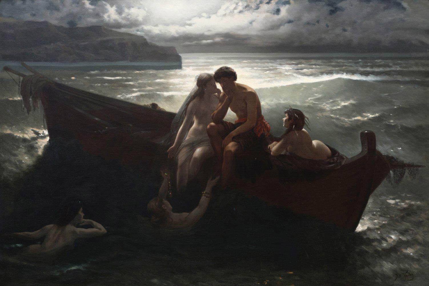 Wilhelm Kray, Le chant des sirènes (huile sur toile, 75 x 111 cm ; collection privée) Wilhelm Kray, Le chant des sirènes (huile sur toile, 75 x 111 cm ; collection privée)