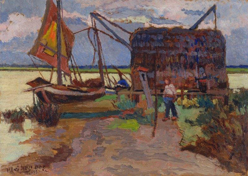 Ulvi Liege, Bocca d'Arno, old scale (1905; oil on panel, 26 x 37 cm; Private collection)