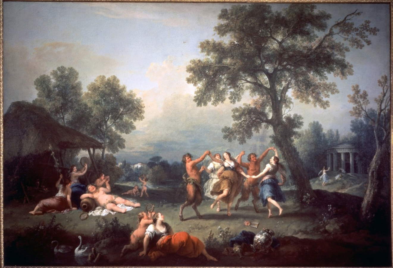 Francesco Zuccarelli, Bacchanale (1740-1750 ; toile, 68,5 x 97,5 cm ; Venise, Galleria Accademia) Francesco Zuccarelli, Bacchanale (1740-1750 ; toile, 68,5 x 97,5 cm ; Venise, Galleria Accademia)