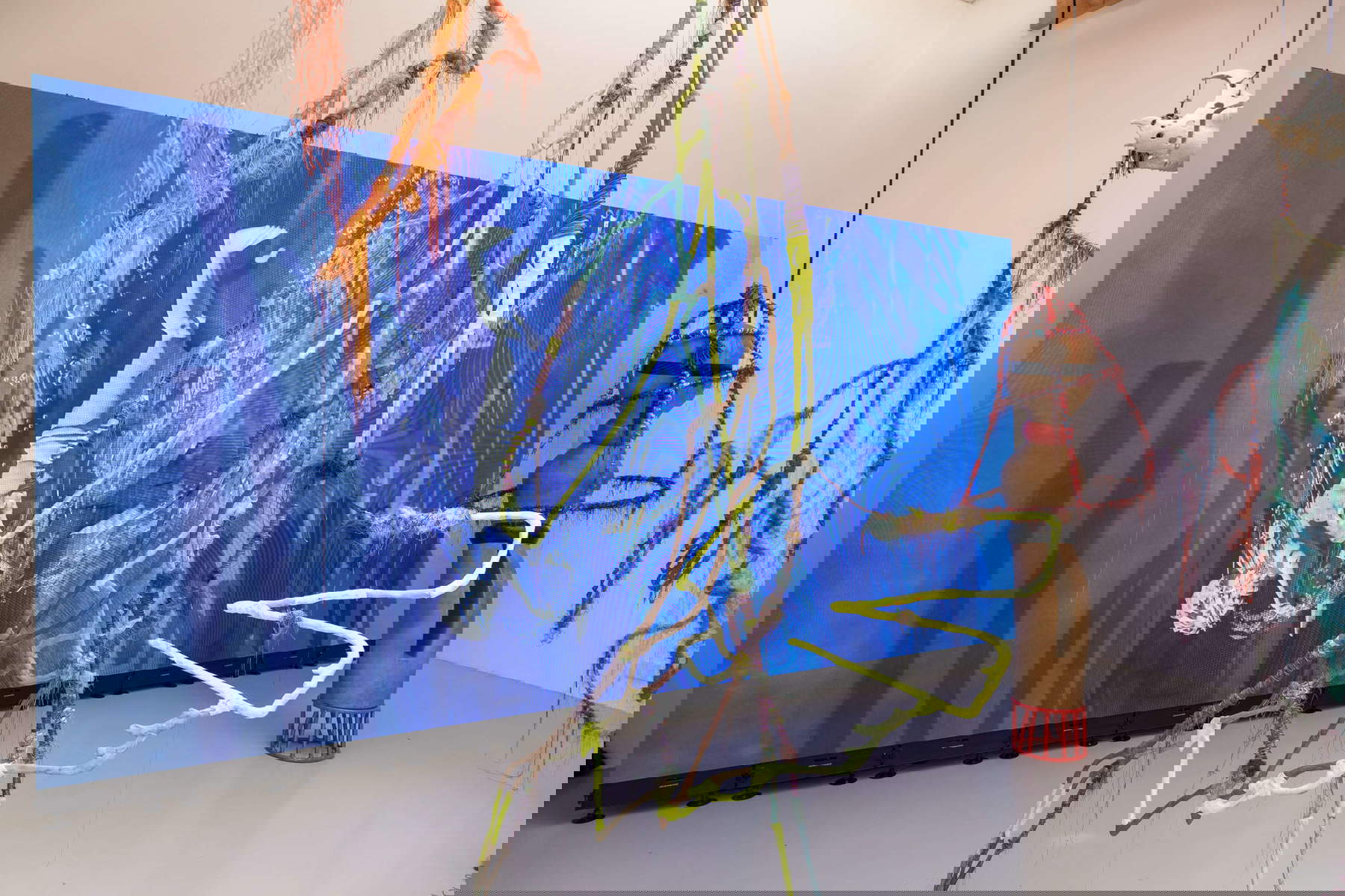 Julien Creuzet, Attila cataracte ta source aux pieds des pitons verts finira dans la grande mer gouffre bleu nous noyâmes dans les larmes marées de la lune (2024). Biennale de Venise, 60e édition, Pavillon français. Photo : Marco Zorzanello Julien Creuzet, Attila cataracte ta source aux pieds des pitons verts finira dans la grande mer gouffre bleu nous noyâmes dans les larmes marées de la lune (2024). Biennale de Venise, 60e édition, Pavillon français. Photo : Marco Zorzanello