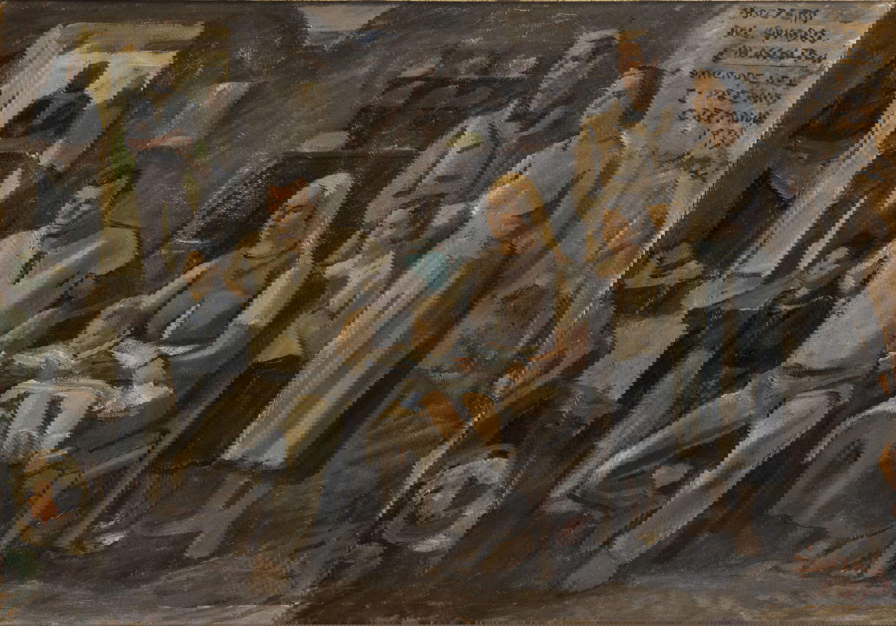 Luciano Ricchetti, boceto para In ascolto (hacia 1939; óleo sobre contrachapado; Crédit Agricole Cariparma Art Collections) Luciano Ricchetti, boceto para In ascolto (hacia 1939; óleo sobre contrachapado; Crédit Agricole Cariparma Art Collections)