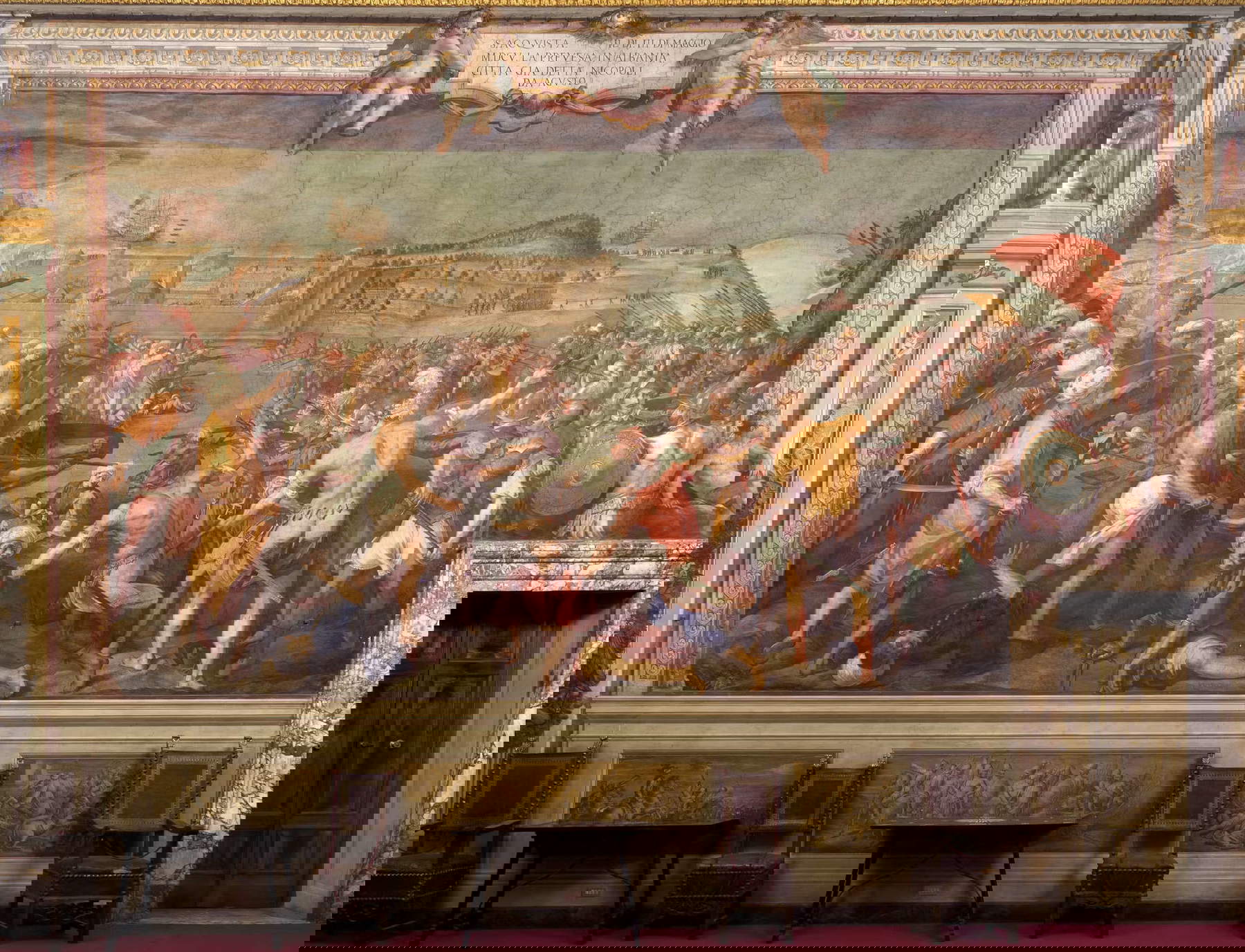 Bernardino Poccetti, La conquista della rocca di Prevesa in Albania (1607-1609; pittura a bianco di calce con finitura a fresco; Firenze, Palazzo Pitti, Galleria Palatina-Appartamento degli Arazzi, Sala di Bona) Bernardino Poccetti, La conquista della rocca di Prevesa in Albania (1607-1609; pittura a bianco di calce con finitura a fresco; Firenze, Palazzo Pitti, Galleria Palatina-Appartamento degli Arazzi, Sala di Bona)