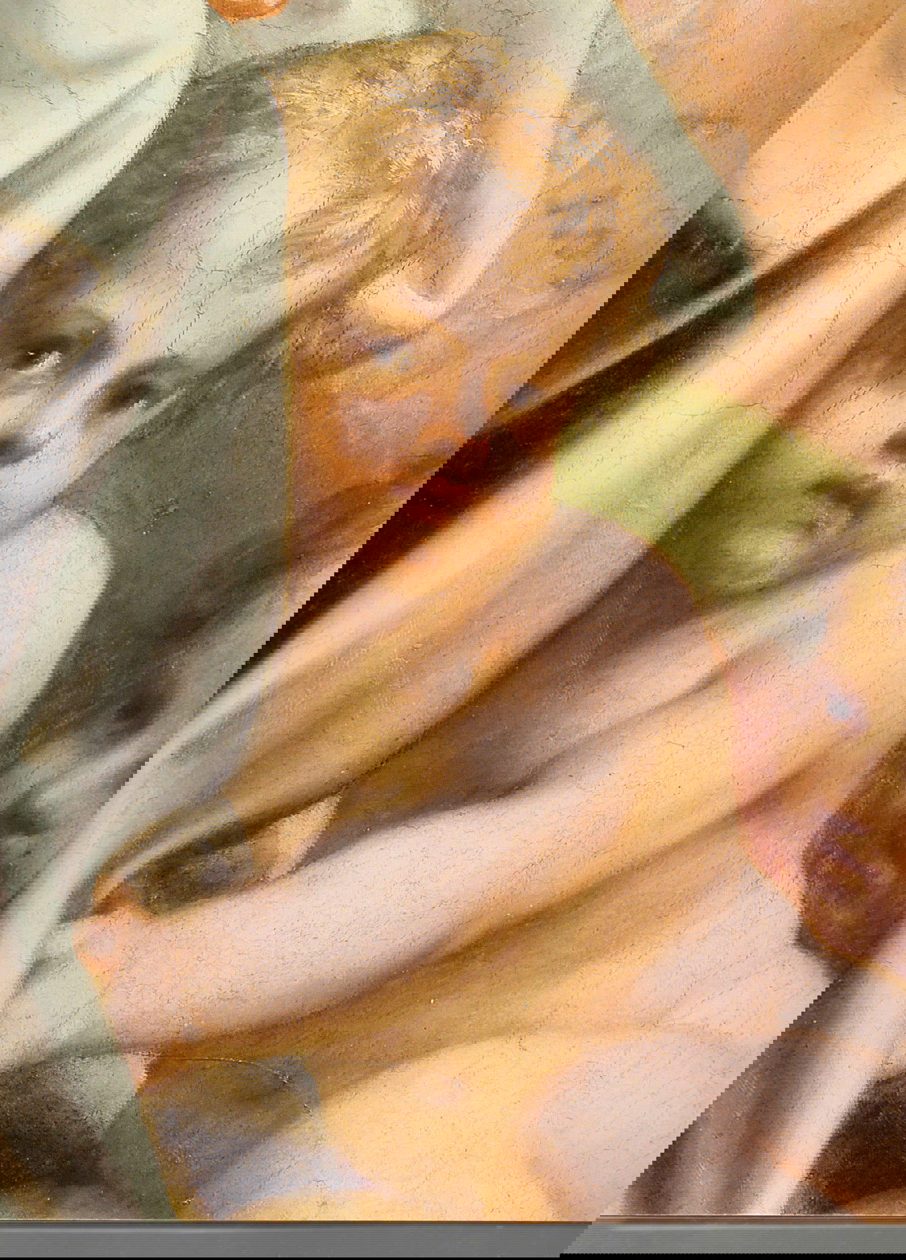 Correggio. Detail from the Redeemer in Glory. The constructive passages and color contrasts.