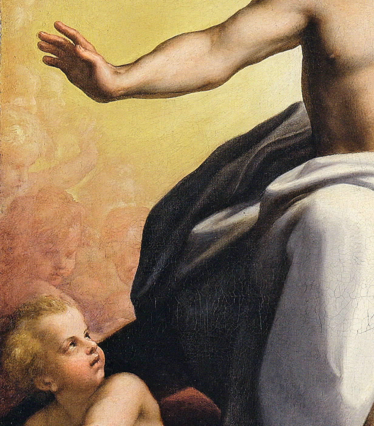 Correggio. Detail from the Redeemer in Glory. The preparations, the glazes.