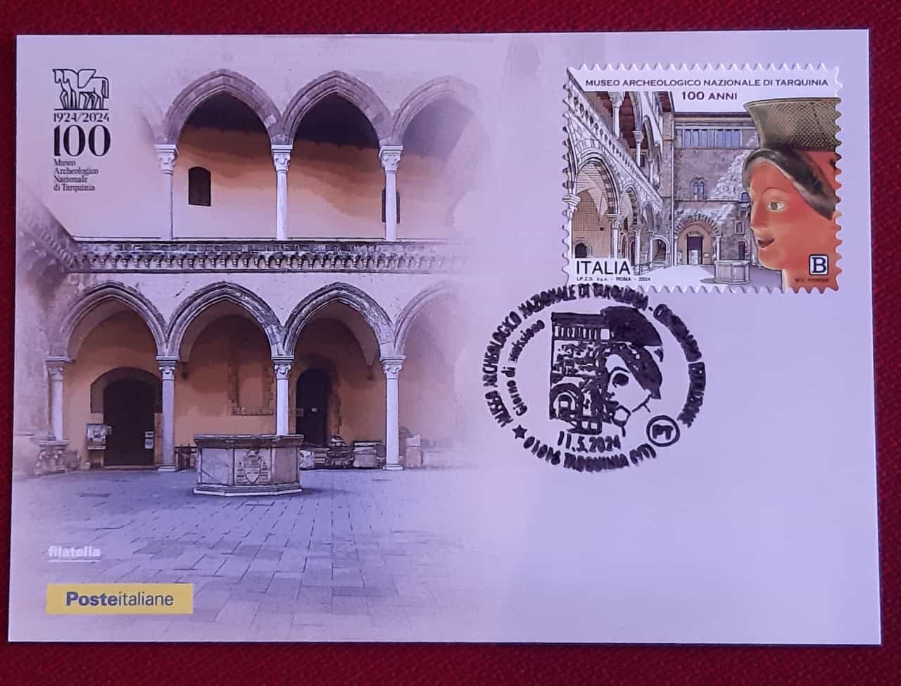 Die Briefmarke zum 100-jährigen Bestehen des Nationalmuseums von Tarquinia