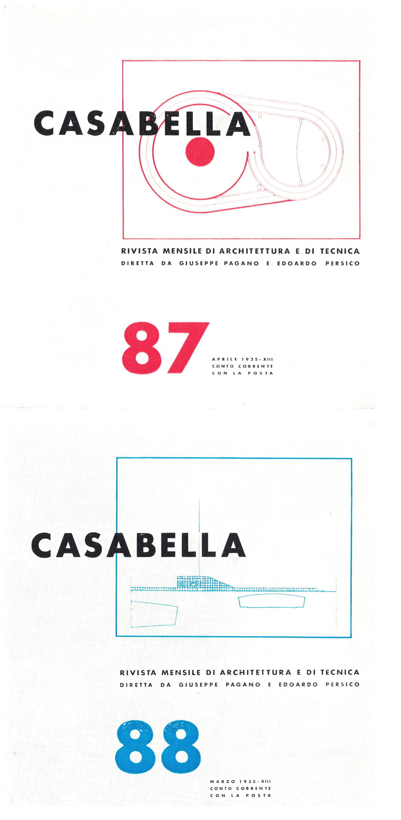 Zwei Titelseiten der Zeitschrift Casabella