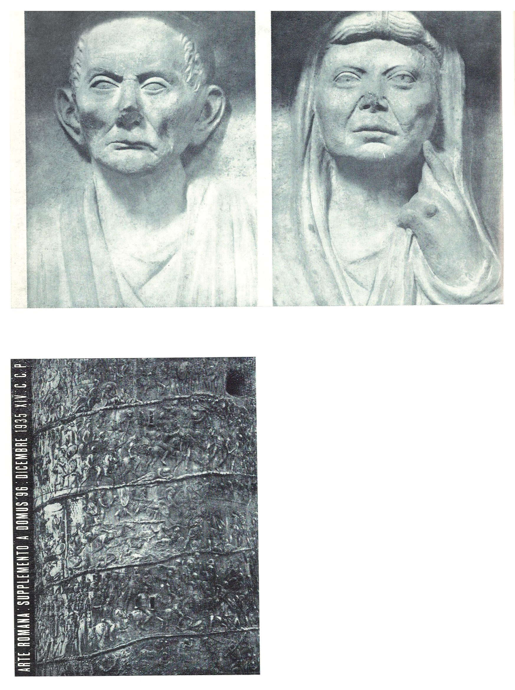 Edoardo Persico, Umschlag und zwei Seiten des Bandes Arte romana (1935)