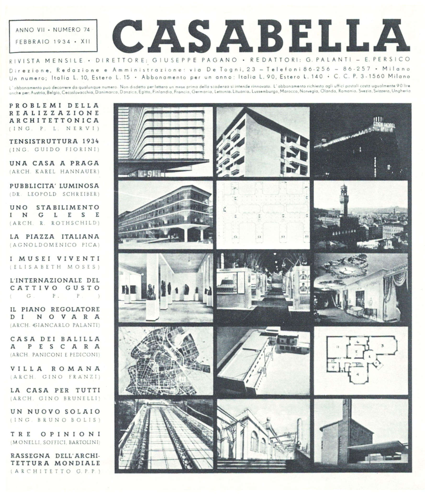 Casabella Zusammenfassung, Februar 1934
