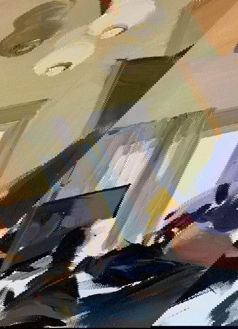 Andrea Fontanari, Sans titre (Journal) 2 (2023 ; huile sur papier, 35,5 x 25,5 cm)