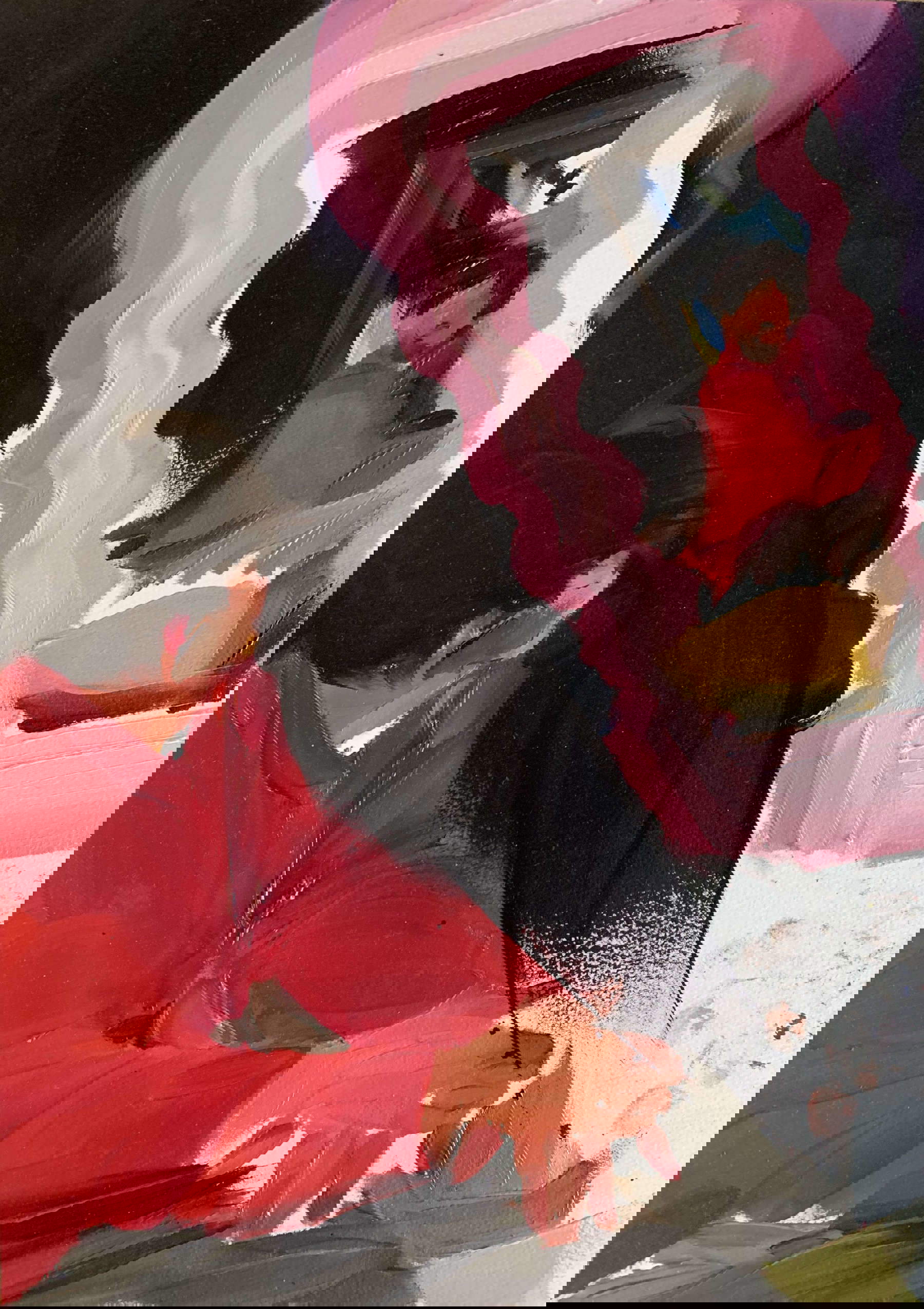 Andrea Fontanari, Untitled (Diary) 4 (2023 ; huile sur papier, 35,5 x 25,5 cm)