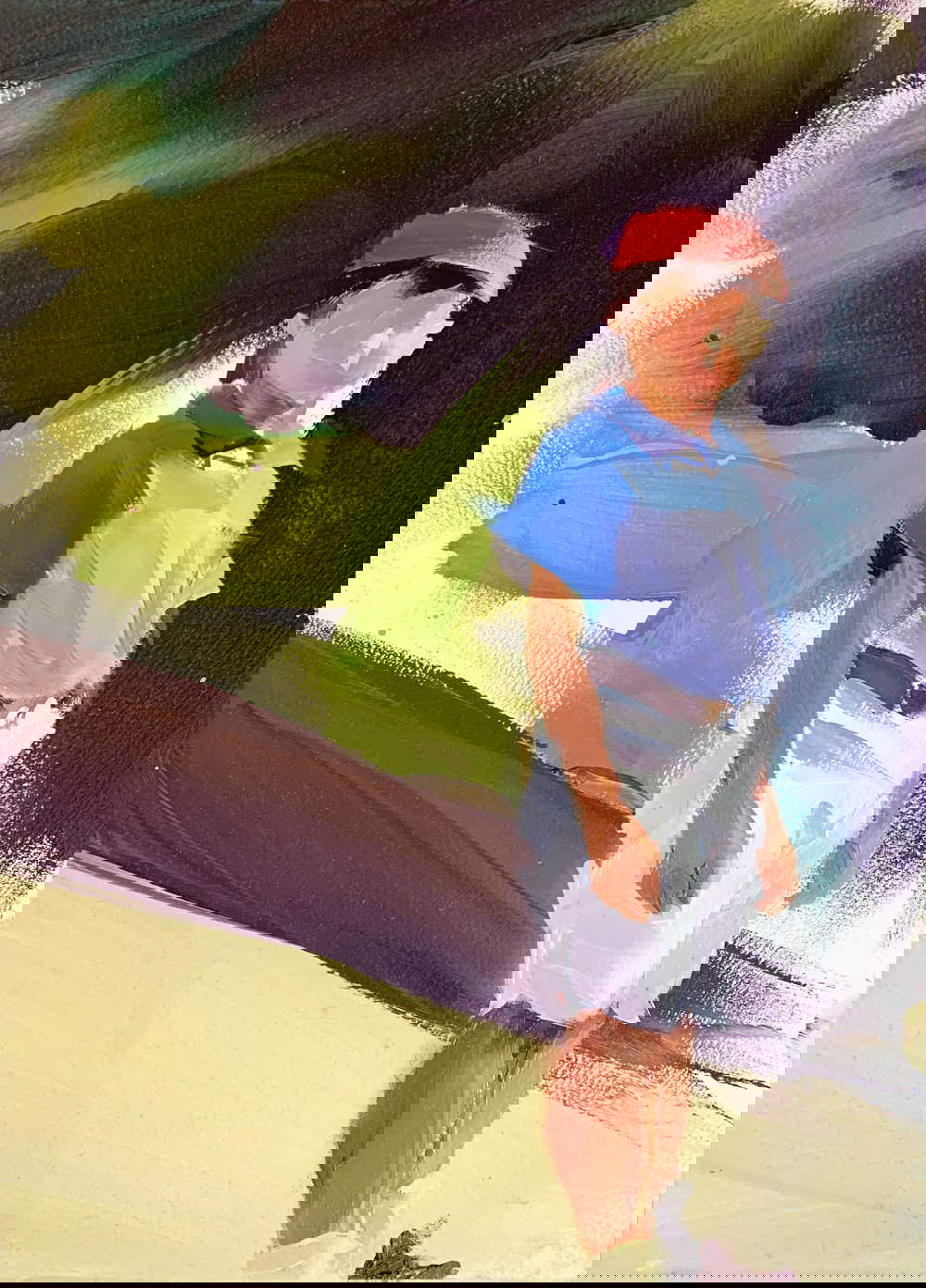 Andrea Fontanari, Sans titre (moi) (2023 ; huile sur papier, 35,5 x 25,5 cm)