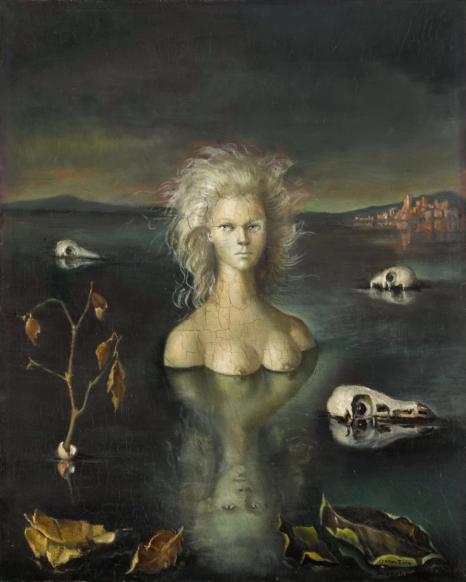 Leonor Fini, Le bout du monde II (1953; olio su tela, 41,1 x 33 cm; Collezione privata)