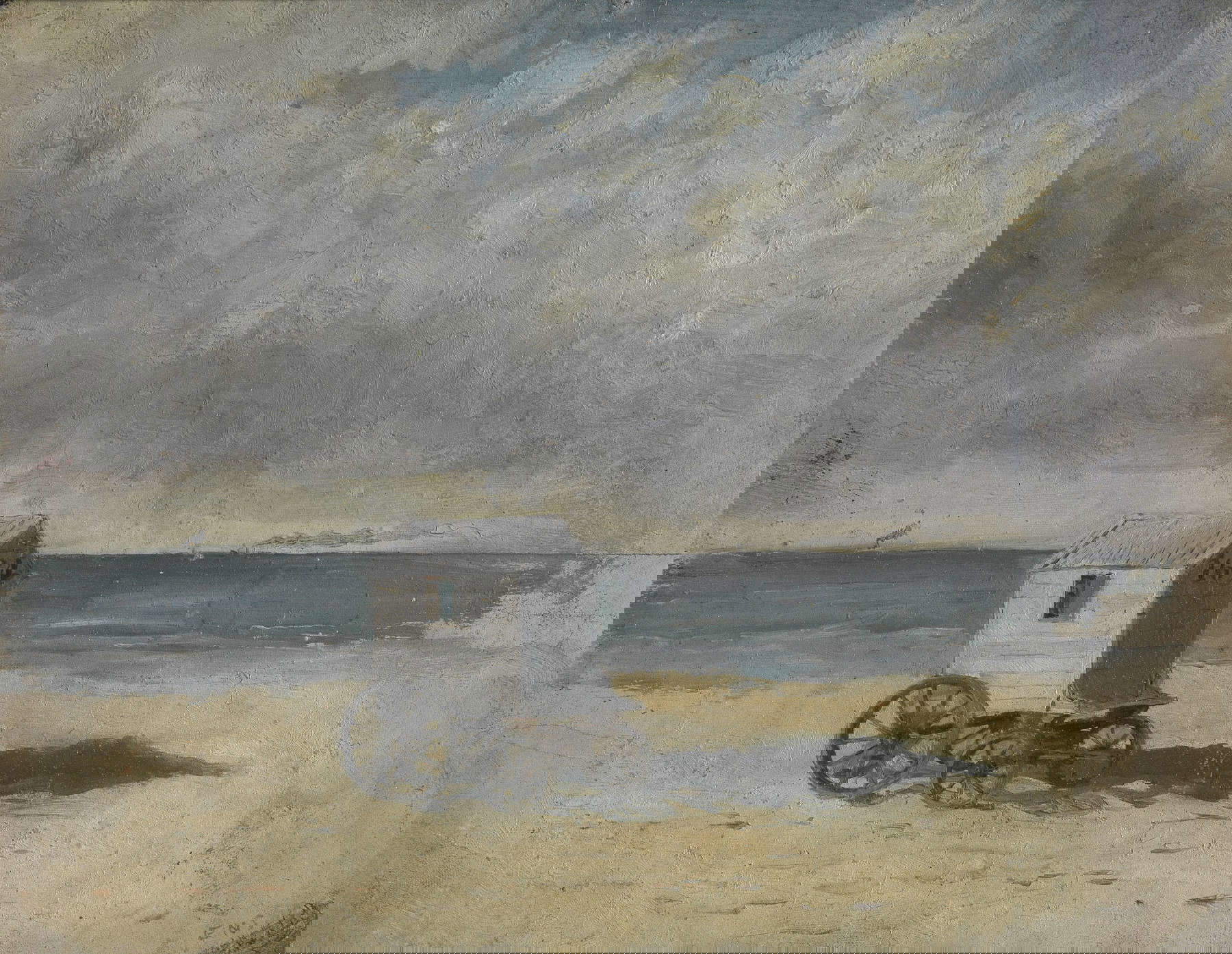 James Ensor, Badkoets op het strand (1876; oil on cardboard, 17.5 x 22.5 cm; Antwerp, Koninklijk Museum voor Schone Kunsten)