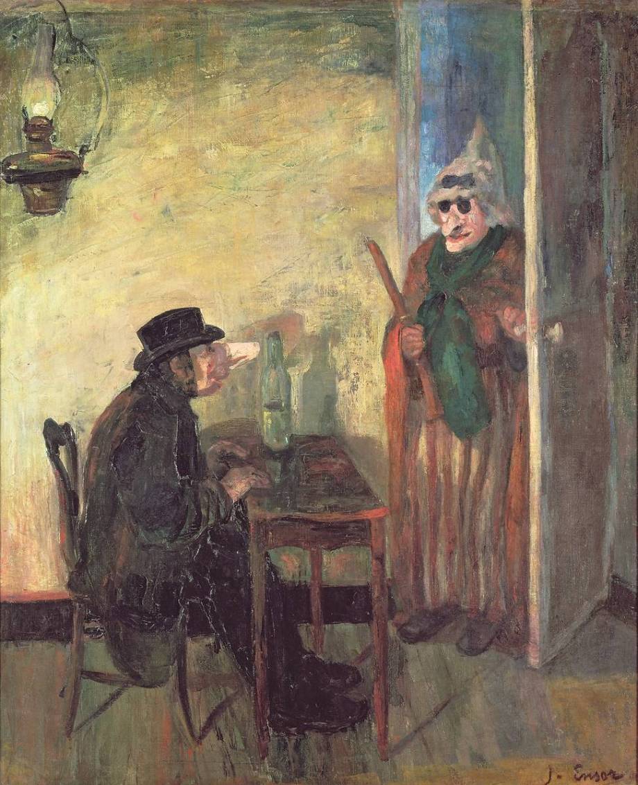 James Ensor, Les Masques scandalis&eacute;s (1883; oil on canvas, 135 x 112 cm; Brussels, Mus&eacute;es Royaux des Beaux-Arts de Belgique)