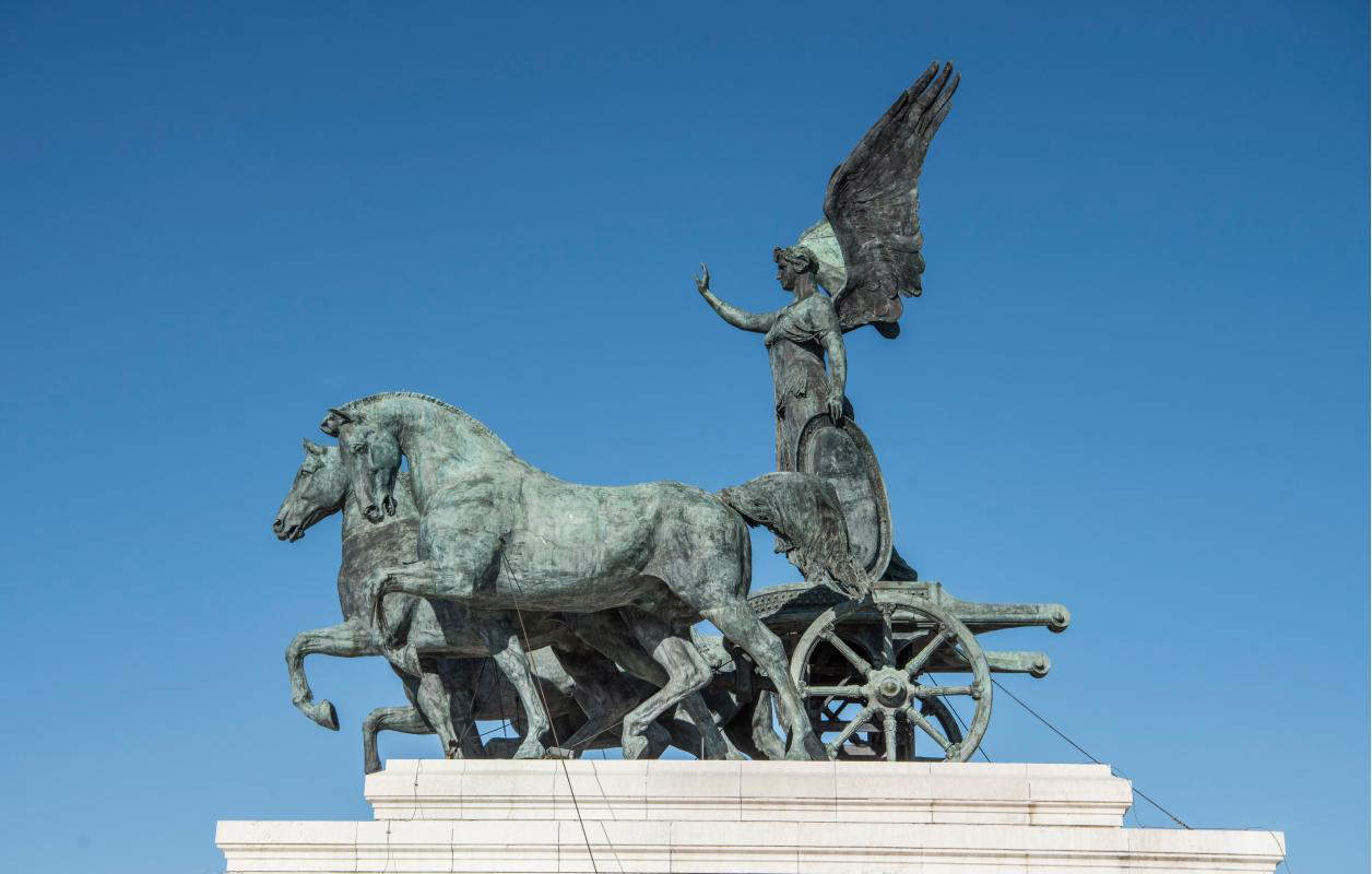 Le quadrige de l'unité de Carlo Fontana. L'esquisse a participé aux Jeux olympiques de 1928 à Amsterdam Le quadrige de l'unité de Carlo Fontana. L'esquisse a participé aux Jeux olympiques de 1928 à Amsterdam