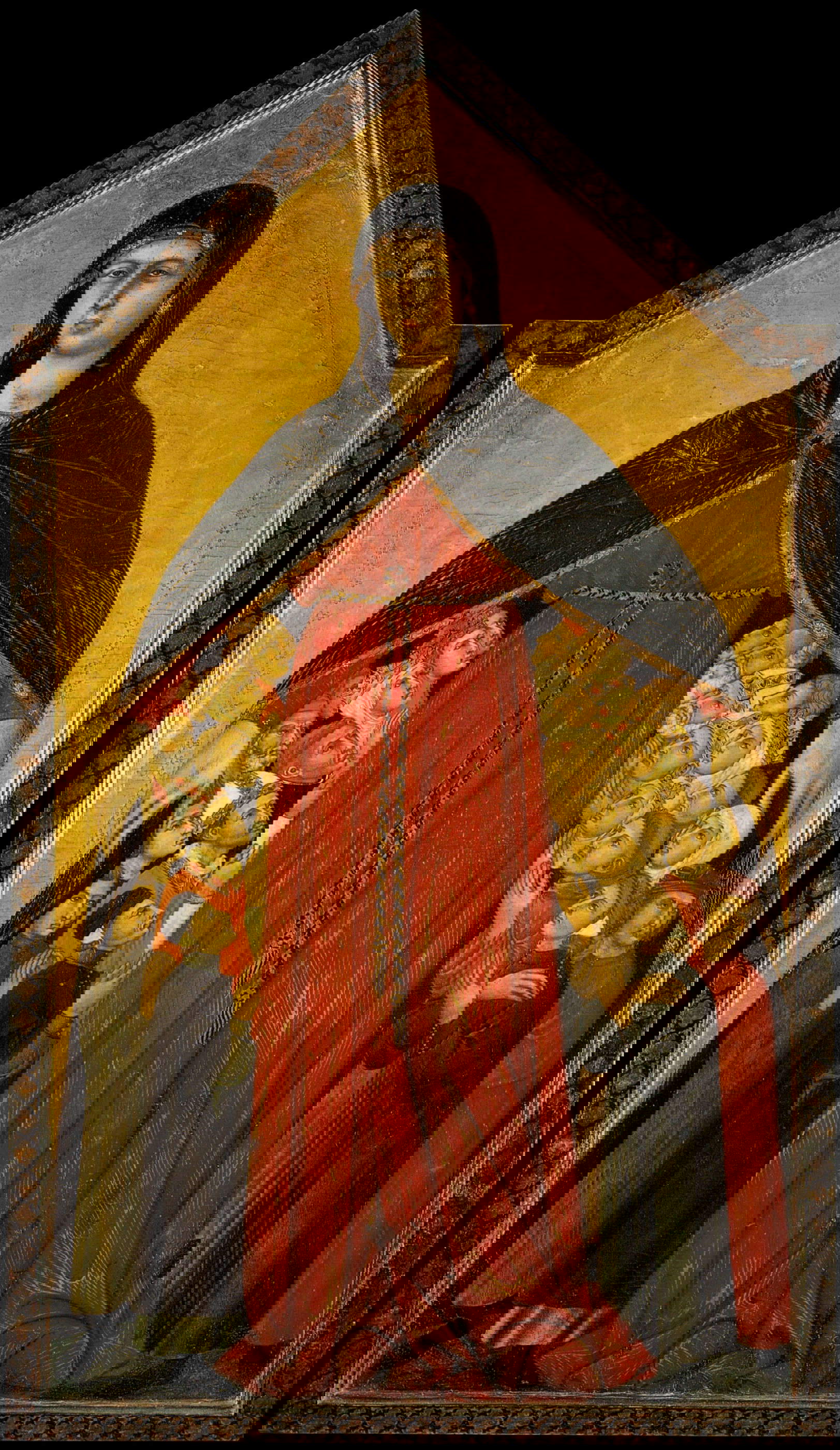 Niccol&ograve; di Segna, Madonna della Misericordia (1331-1345; tavola, 154 x 88 cm; Siena, Pinacoteca Nazionale)