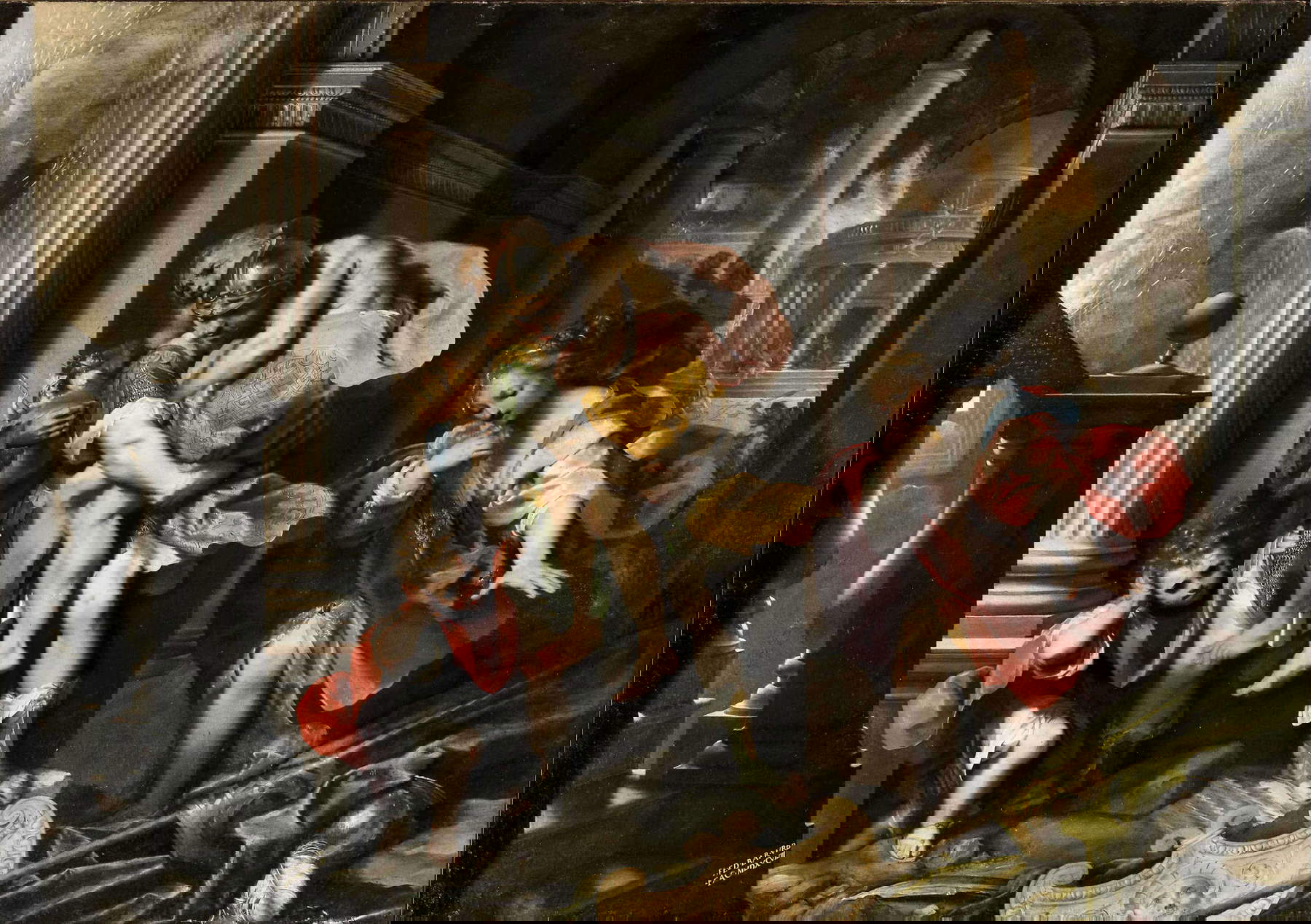 Federico Barocci, Fuga di Enea da Troia (1598; olio su tela, 179 x 253 cm; Roma, Galleria Borghese) Federico Barocci, Fuga di Enea da Troia (1598; olio su tela, 179 x 253 cm; Roma, Galleria Borghese)